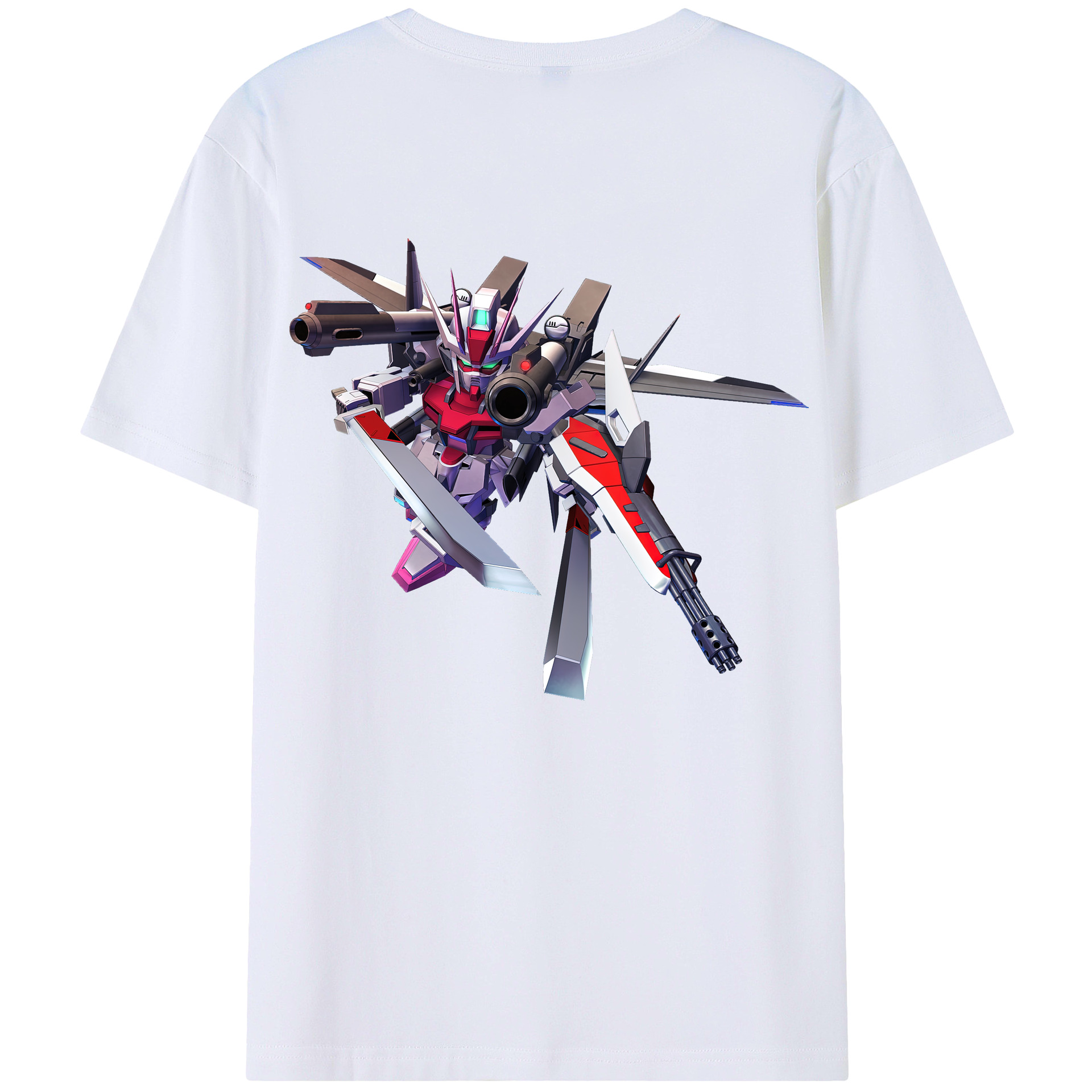 （画像用） 機動戦士ガンダム Mobile Suit Gundam 綿100％ メンズ半袖Tシャツ（バックプリント） 通気性