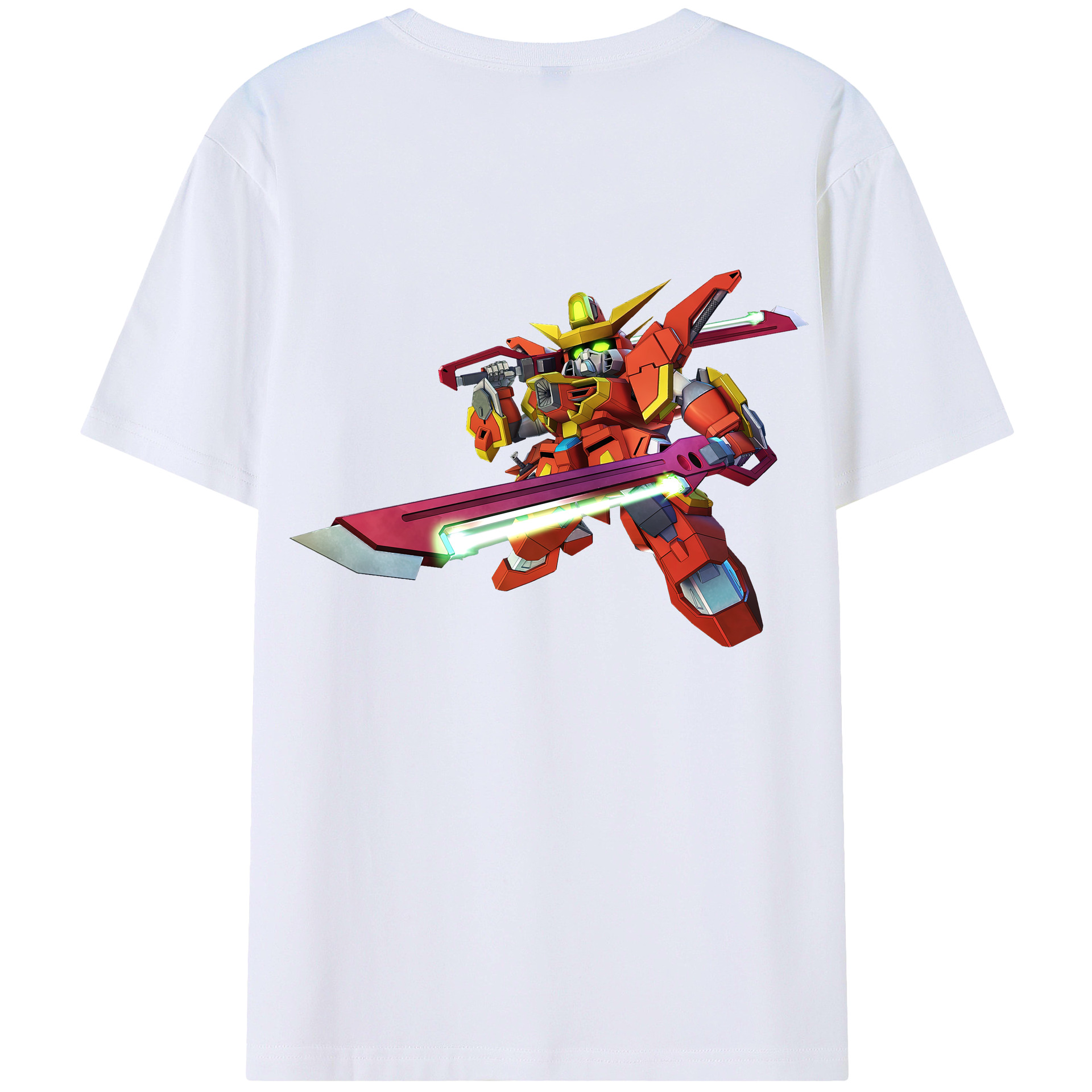 （画像用） 機動戦士ガンダム Mobile Suit Gundam 綿100％ メンズ半袖Tシャツ（バックプリント） 通気性