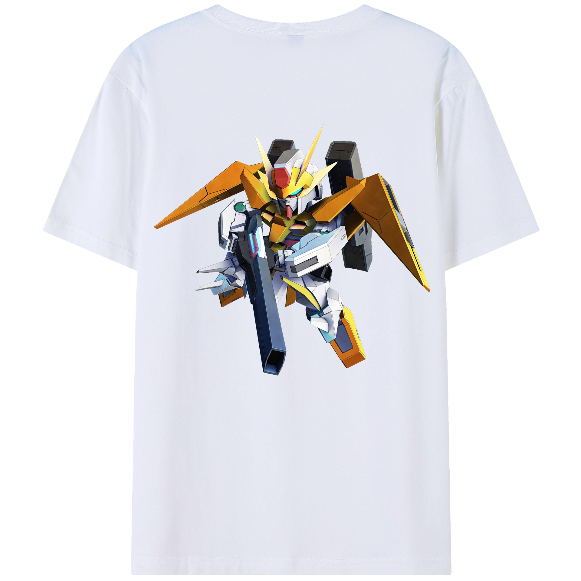 （画像用） 機動戦士ガンダム Mobile Suit Gundam 綿100％ メンズ半袖Tシャツ（バックプリント） 通気性