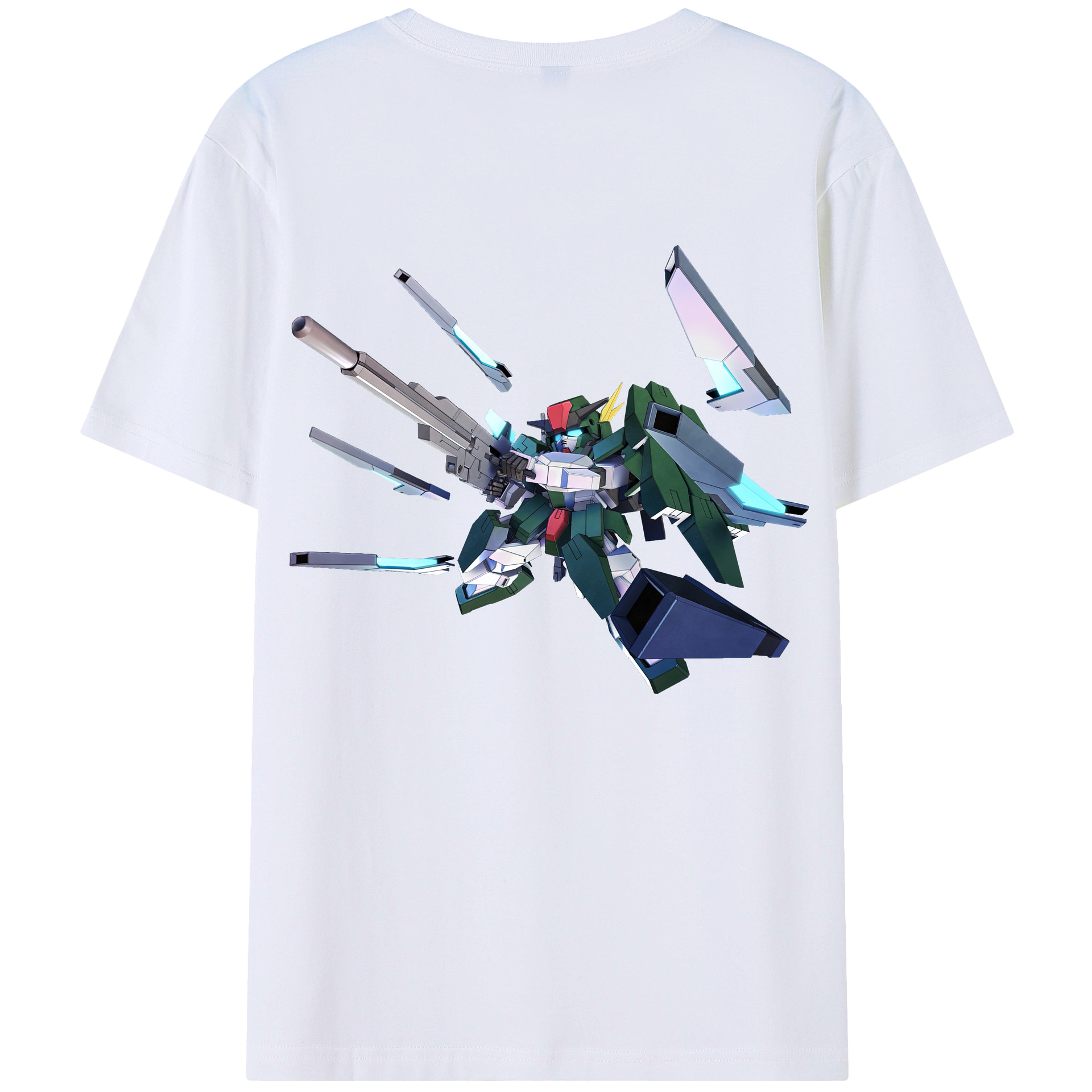 （画像用） 機動戦士ガンダム Mobile Suit Gundam 綿100％ メンズ半袖Tシャツ（バックプリント） 通気性
