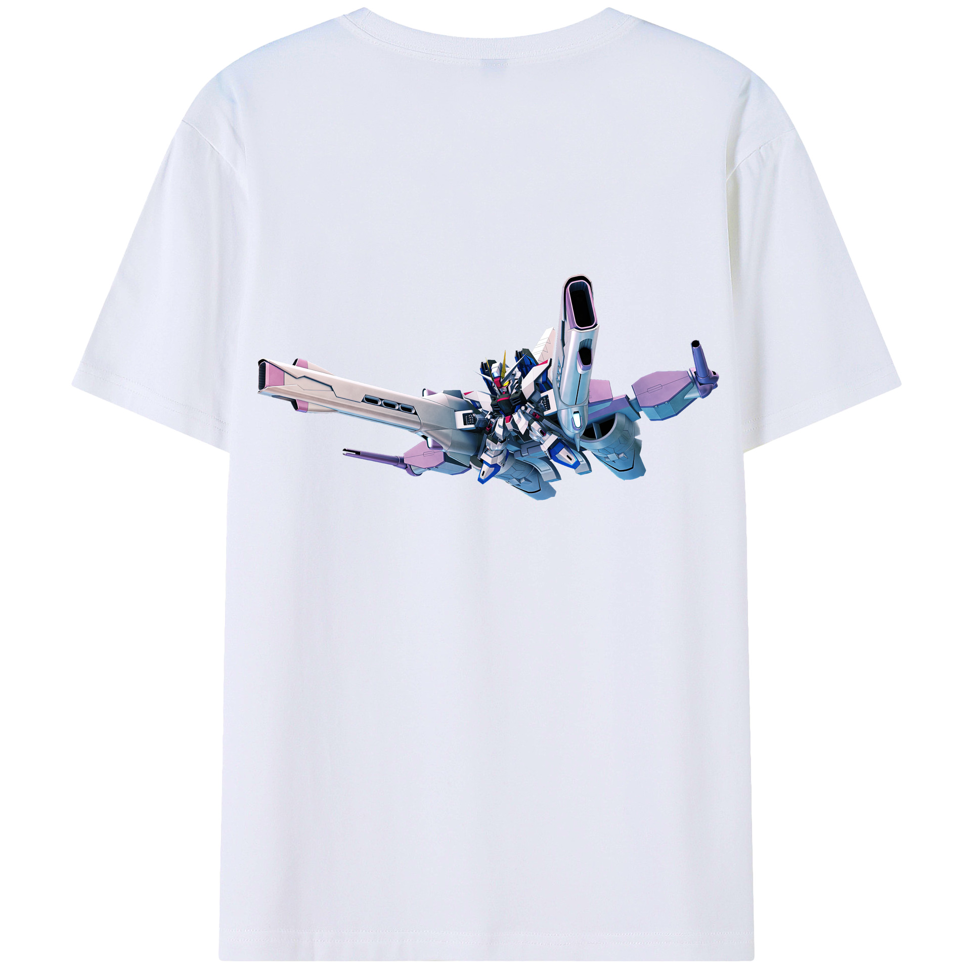 （画像用） 機動戦士ガンダム Mobile Suit Gundam 綿100％ メンズ半袖Tシャツ（バックプリント） 通気性
