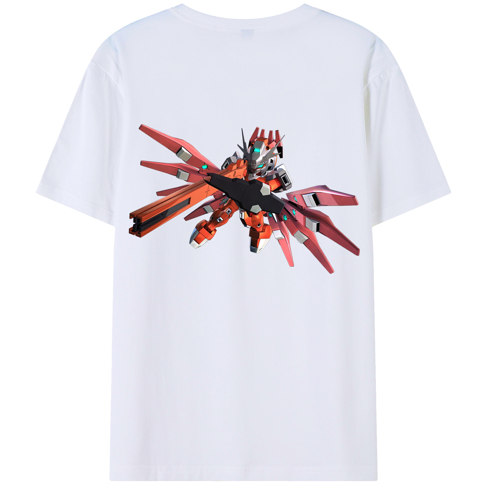 （画像用） 機動戦士ガンダム Mobile Suit Gundam 綿100％ メンズ半袖Tシャツ（バックプリント） 通気性