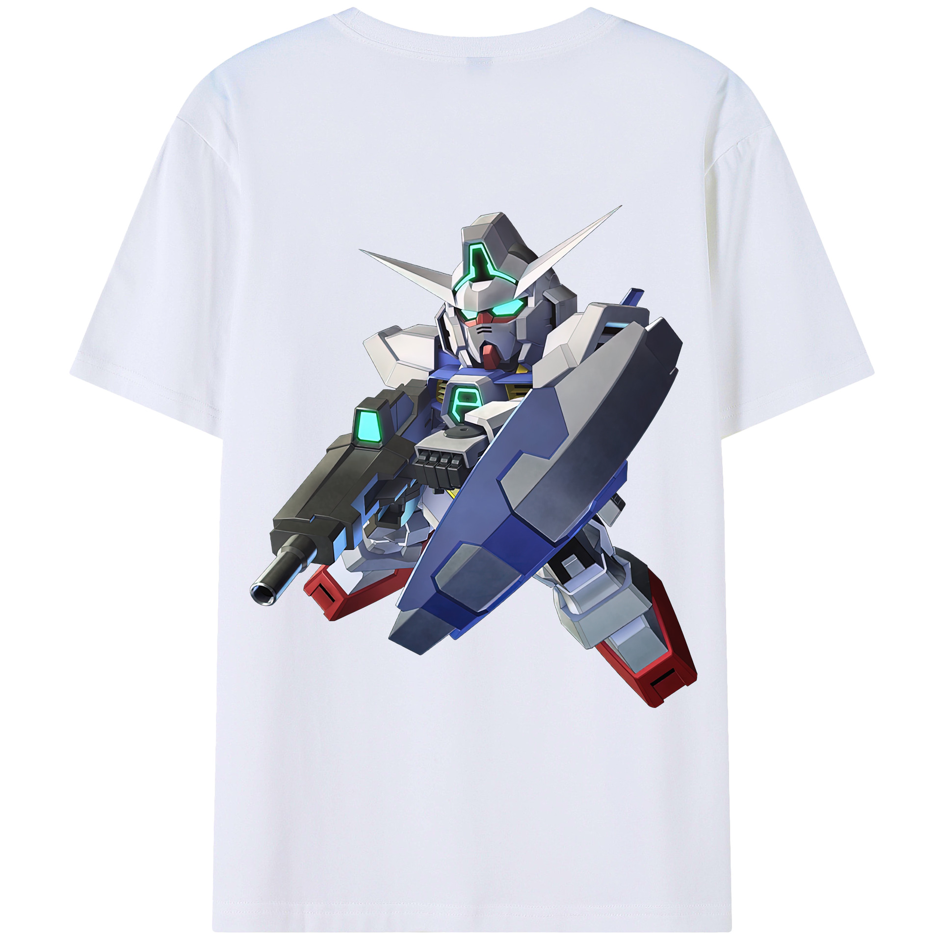 （画像用） 機動戦士ガンダム Mobile Suit Gundam 綿100％ メンズ半袖Tシャツ（バックプリント） 通気性