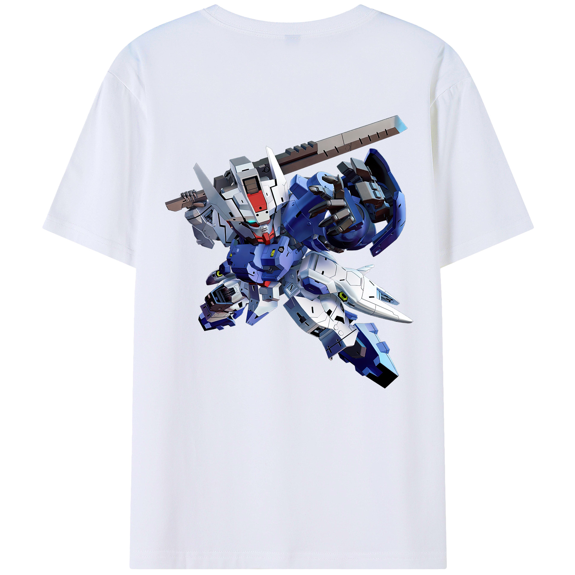 （画像用） 機動戦士ガンダム Mobile Suit Gundam 綿100％ メンズ半袖Tシャツ（バックプリント） 通気性