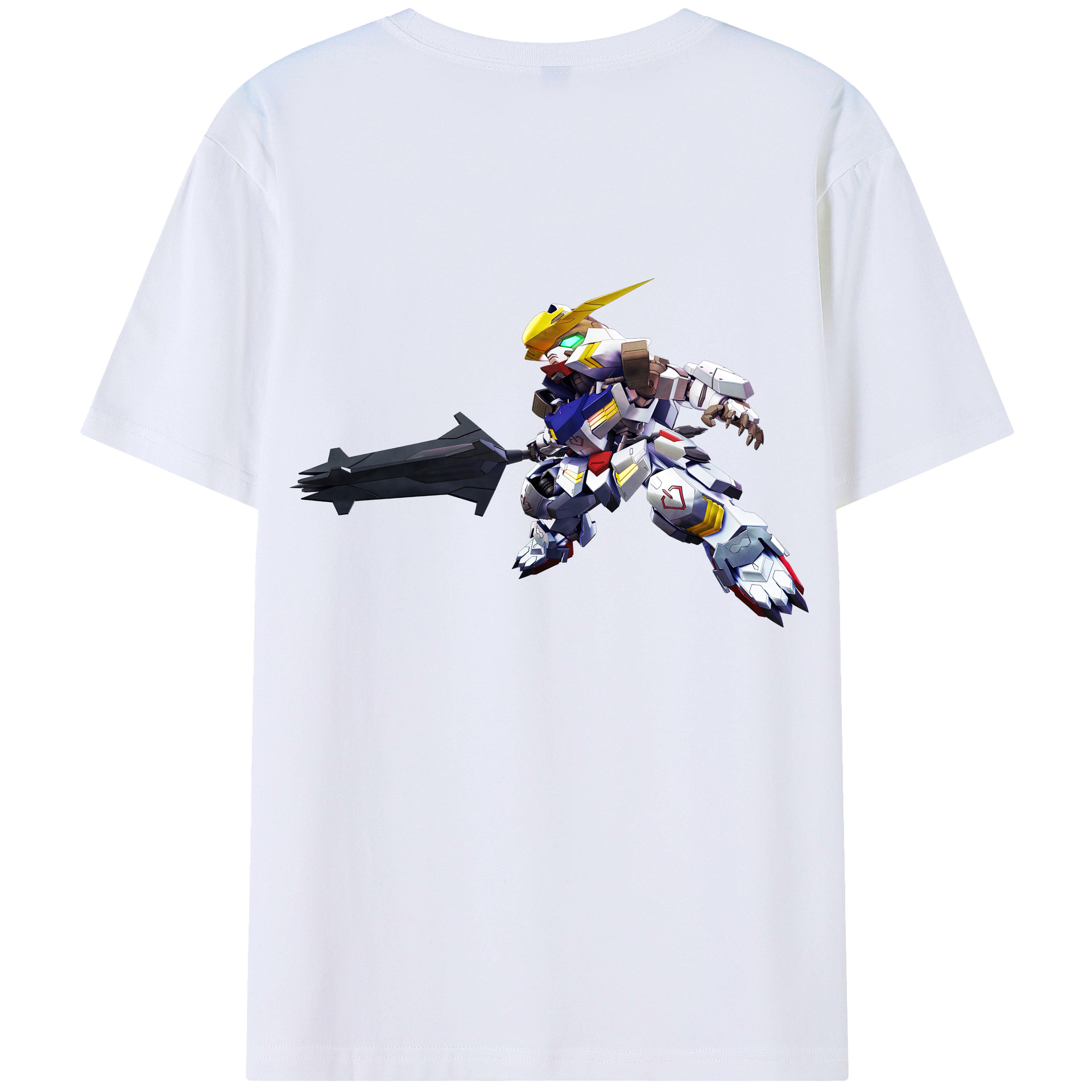 （画像用） 機動戦士ガンダム Mobile Suit Gundam 綿100％ メンズ半袖Tシャツ（バックプリント） 通気性