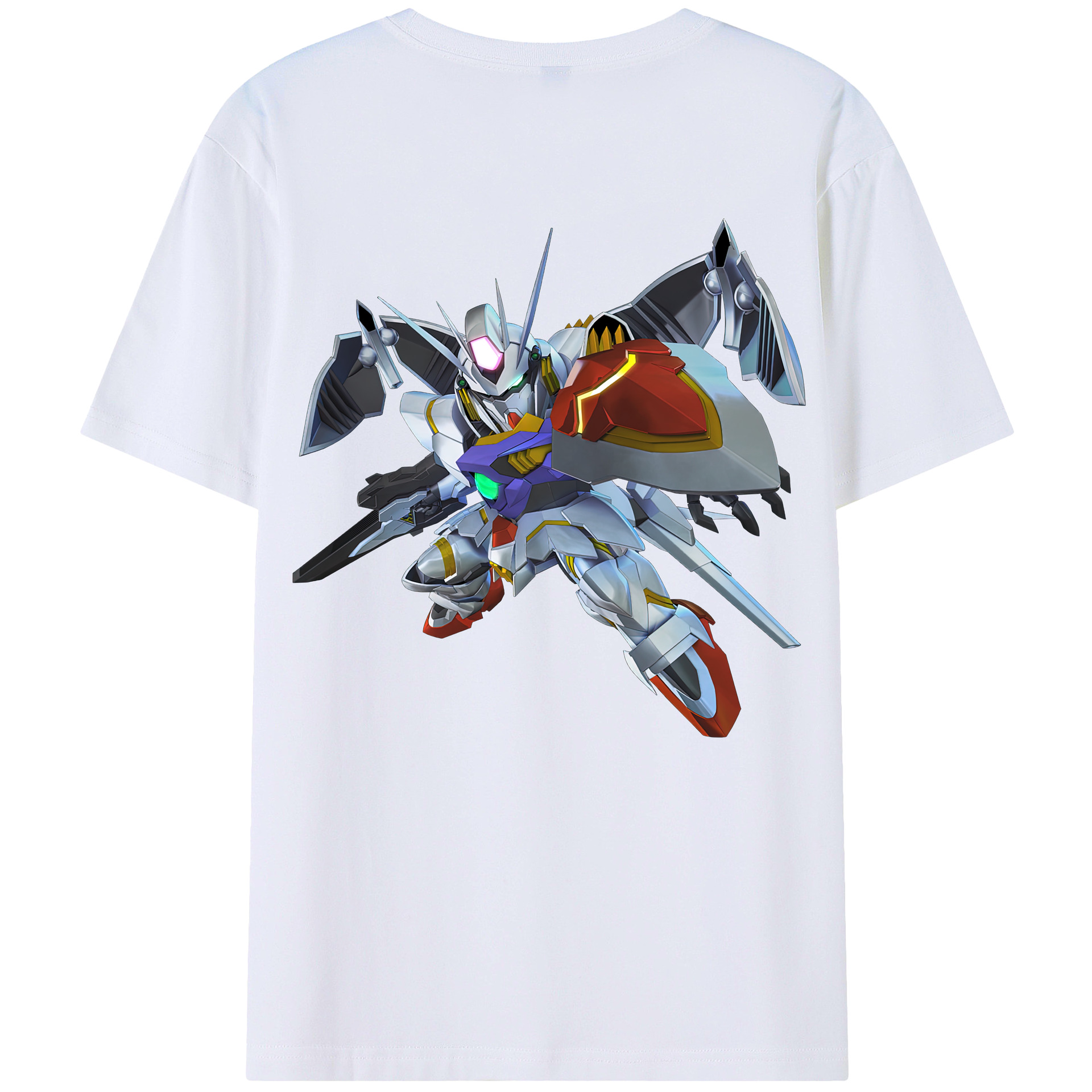 （画像用） 機動戦士ガンダム Mobile Suit Gundam 綿100％ メンズ半袖Tシャツ（バックプリント） 通気性