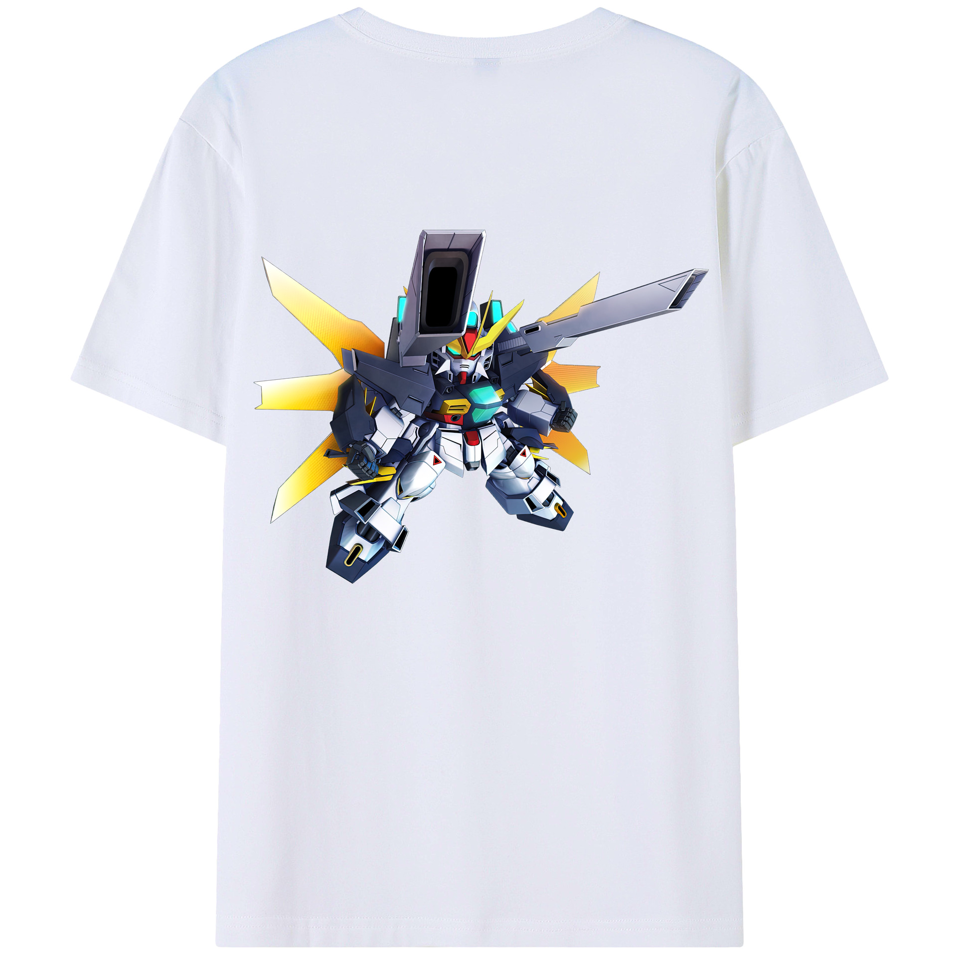 （画像用） 機動戦士ガンダム Mobile Suit Gundam 綿100％ メンズ半袖Tシャツ（バックプリント） 通気性