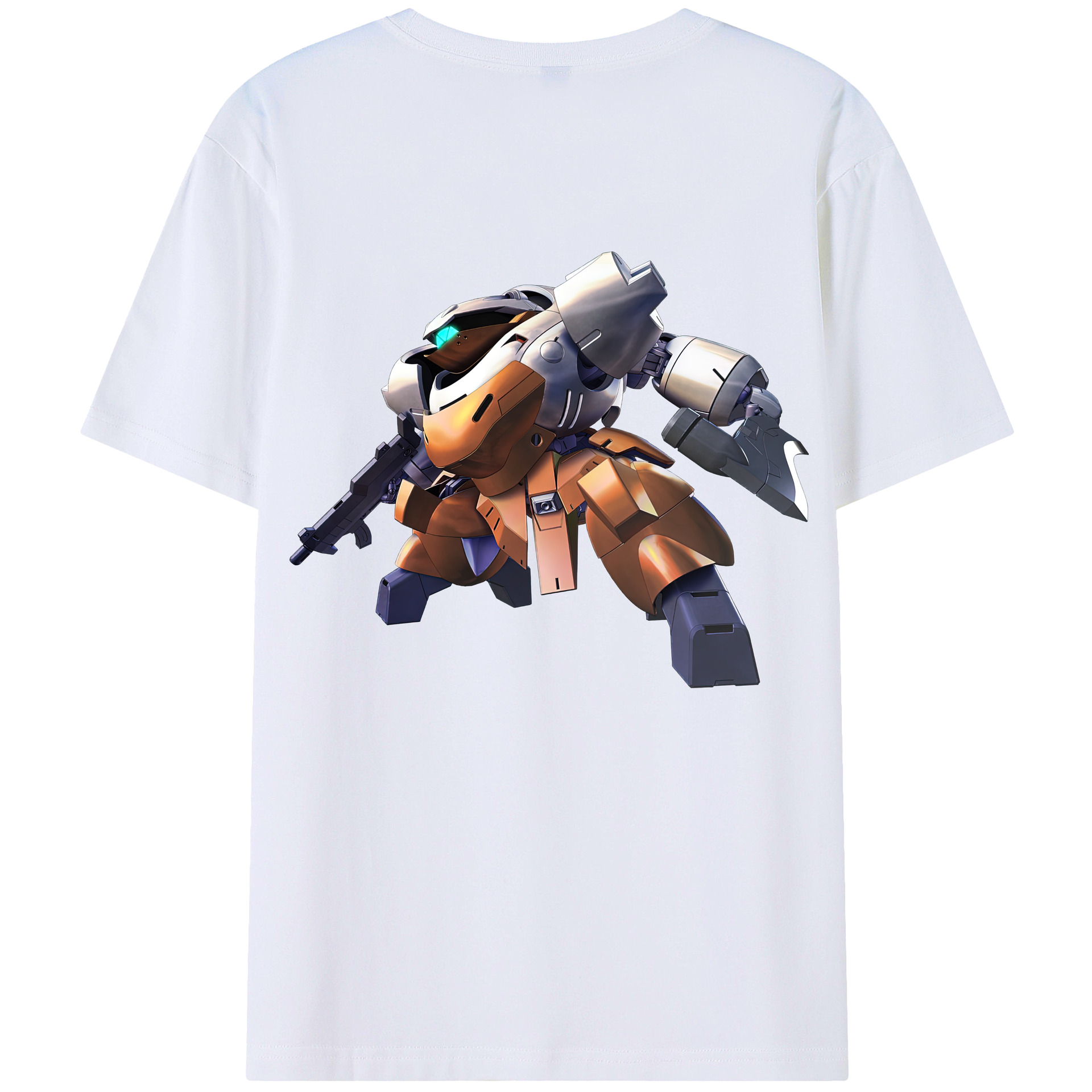 （画像用） 機動戦士ガンダム Mobile Suit Gundam 綿100％ メンズ半袖Tシャツ（バックプリント） 通気性