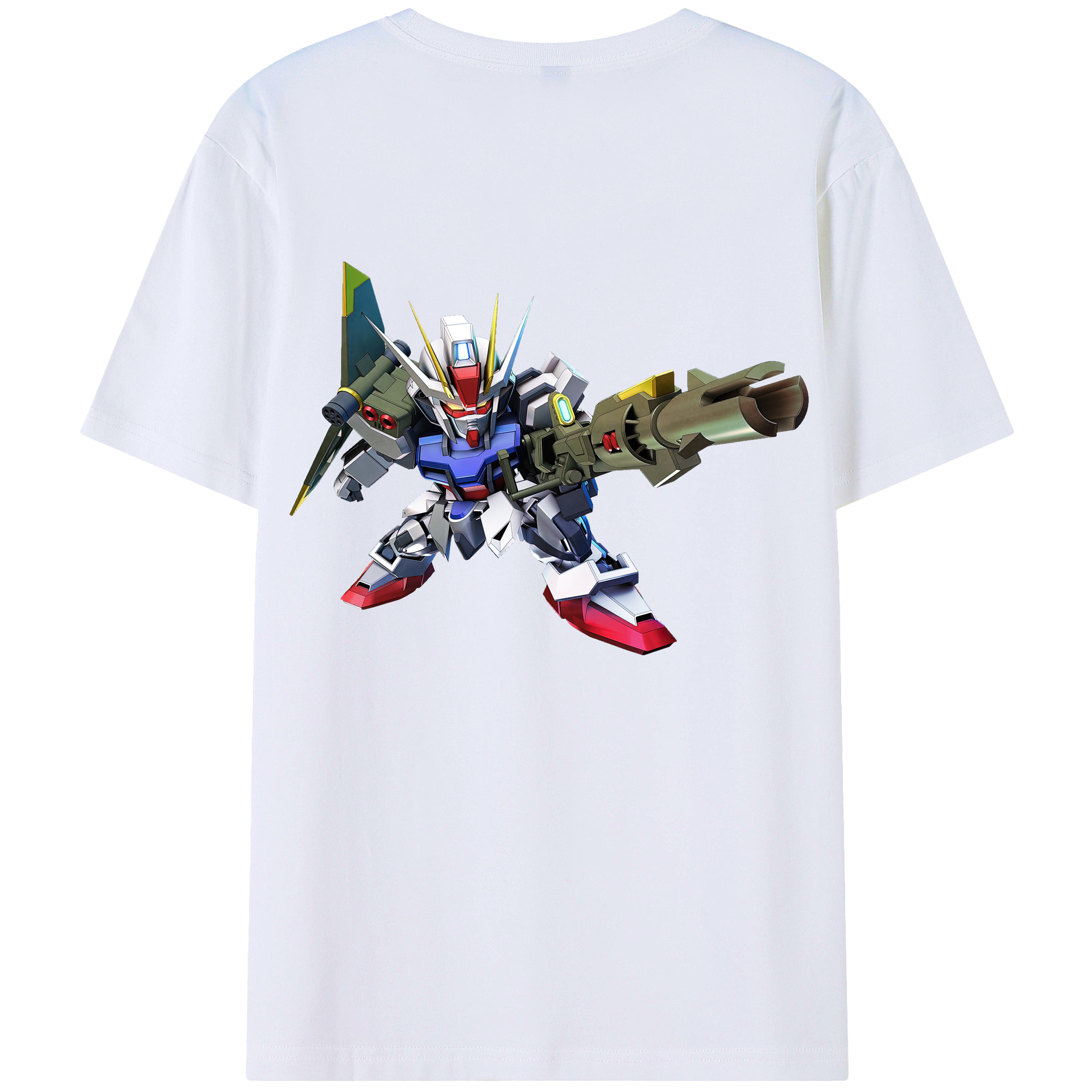 （画像用） 機動戦士ガンダム Mobile Suit Gundam 綿100％ メンズ半袖Tシャツ（バックプリント） 通気性