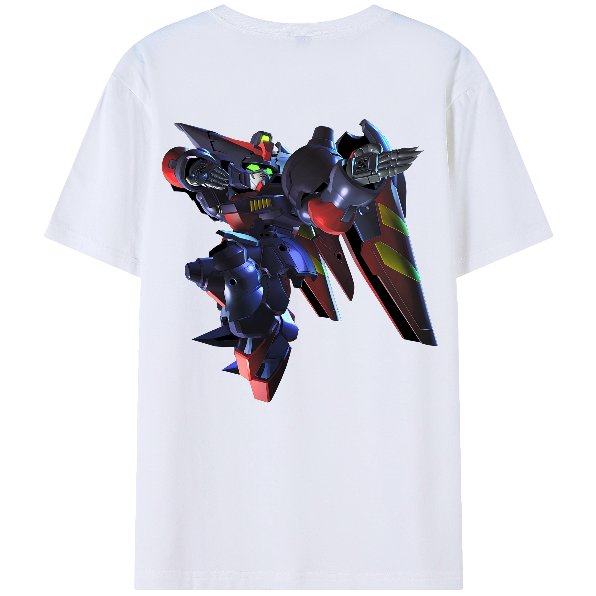（画像用） 機動戦士ガンダム Mobile Suit Gundam 綿100％ メンズ半袖Tシャツ（バックプリント） 通気性