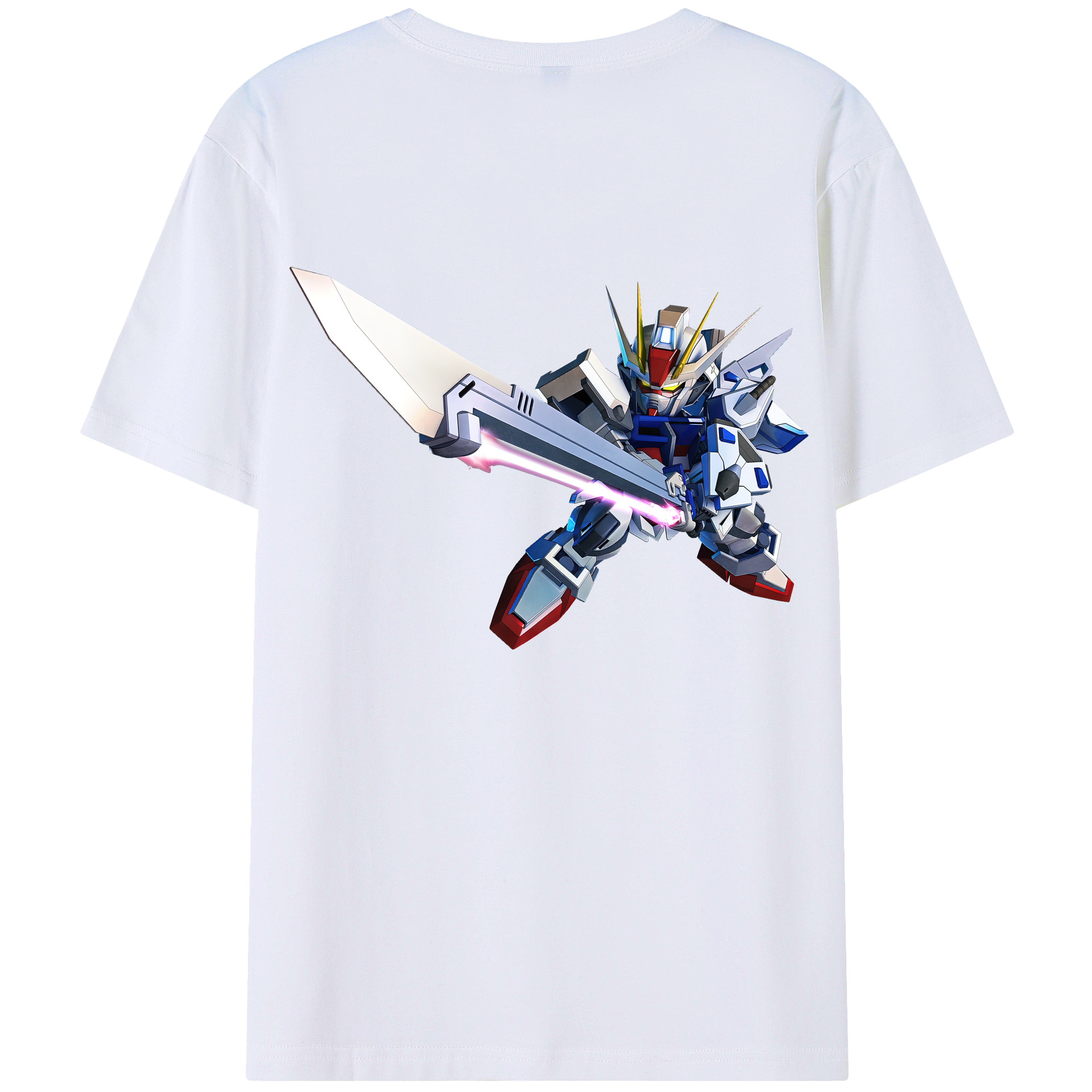 （画像用） 機動戦士ガンダム Mobile Suit Gundam 綿100％ メンズ半袖Tシャツ（バックプリント） 通気性
