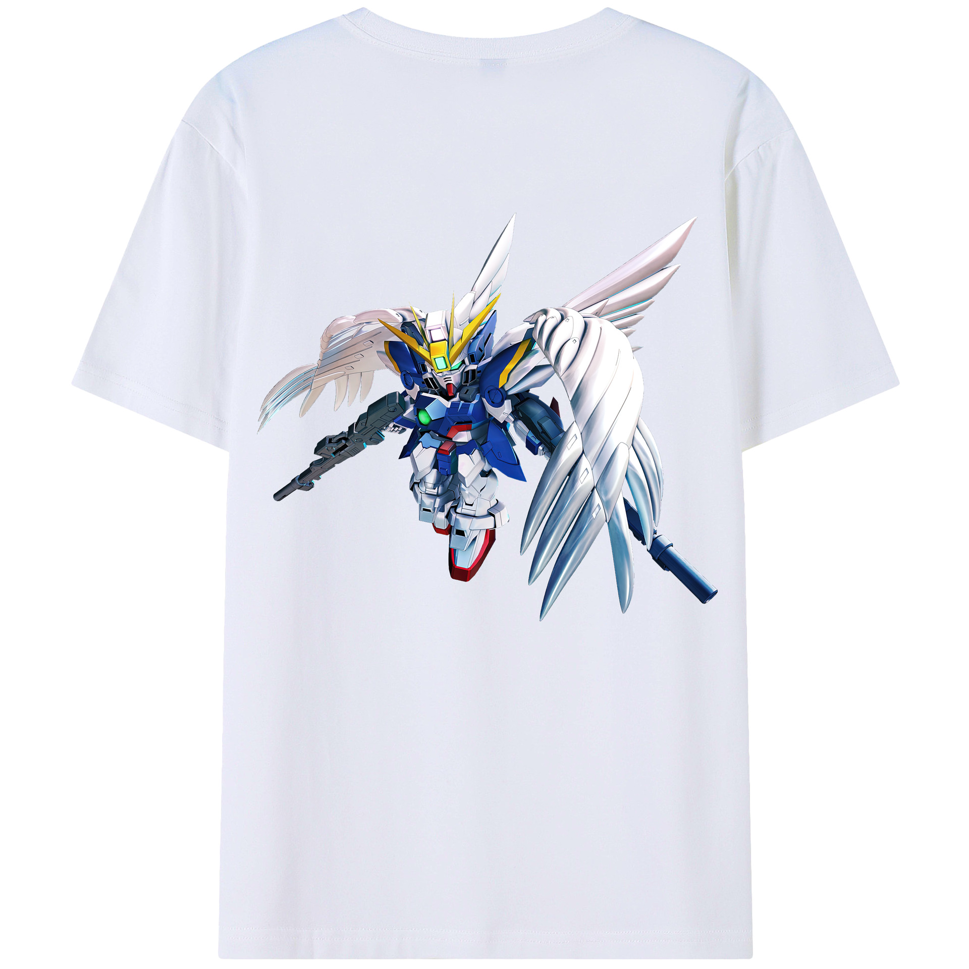 （画像用） 機動戦士ガンダム Mobile Suit Gundam 綿100％ メンズ半袖Tシャツ（バックプリント） 通気性
