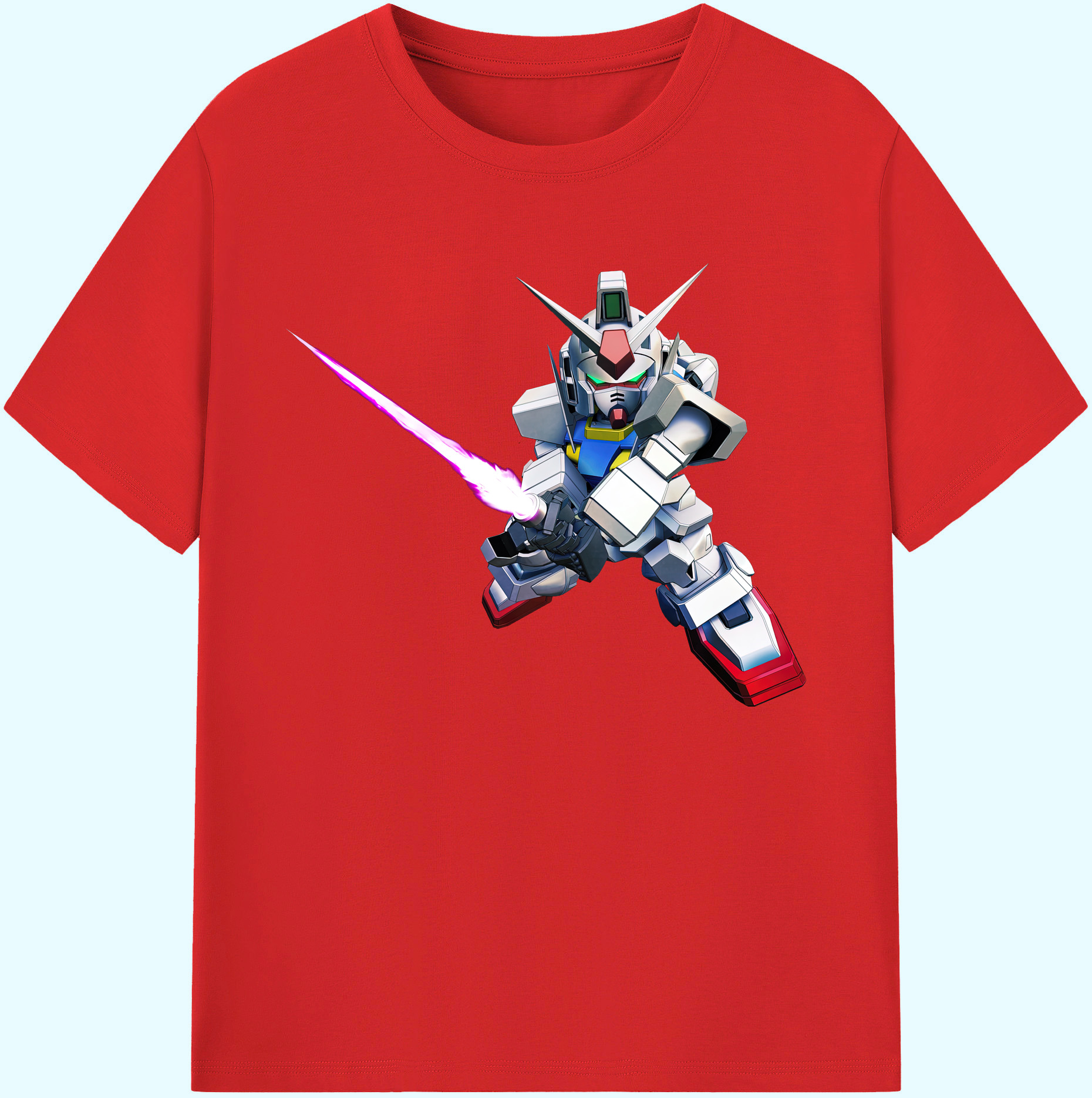 （画像用） 機動戦士ガンダム Mobile Suit Gundam 綿100％ メンズ半袖Tシャツ｜肌触りやわらか＆通気性