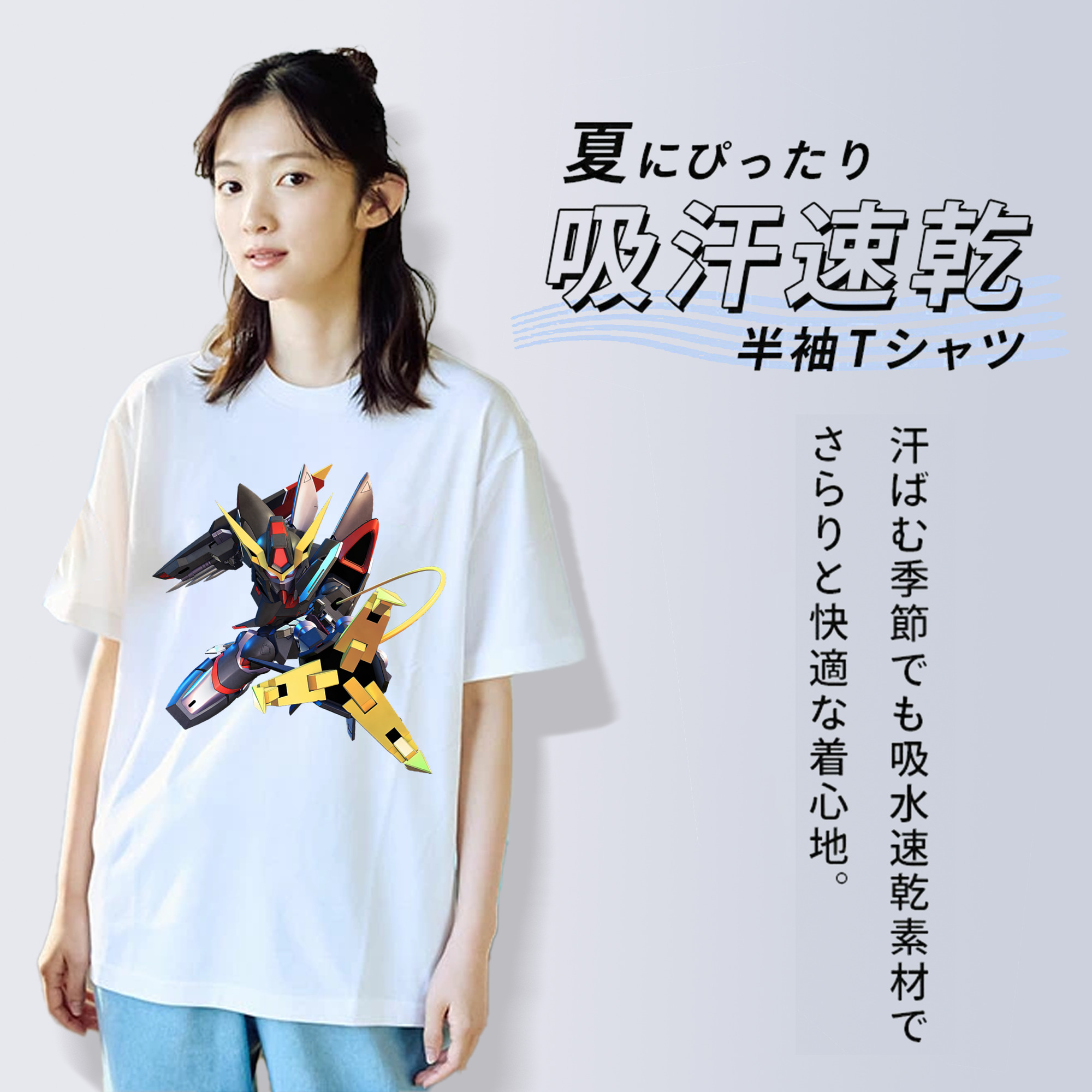 機動戦士ガンダム Mobile Suit Gundam レディースカジュアルプリントTシャツ（綿100％）