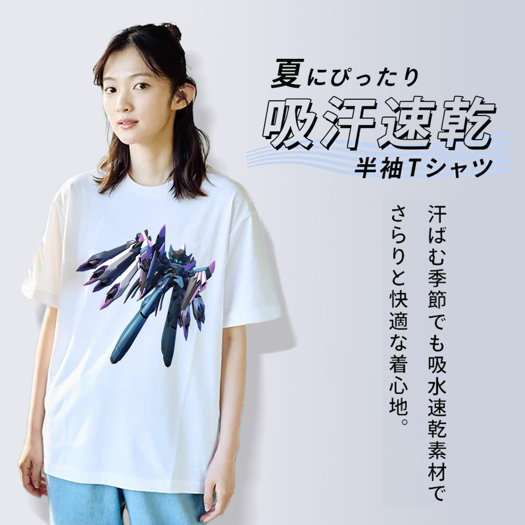 機動戦士ガンダム Mobile Suit Gundam レディースカジュアルプリントTシャツ（綿100％）
