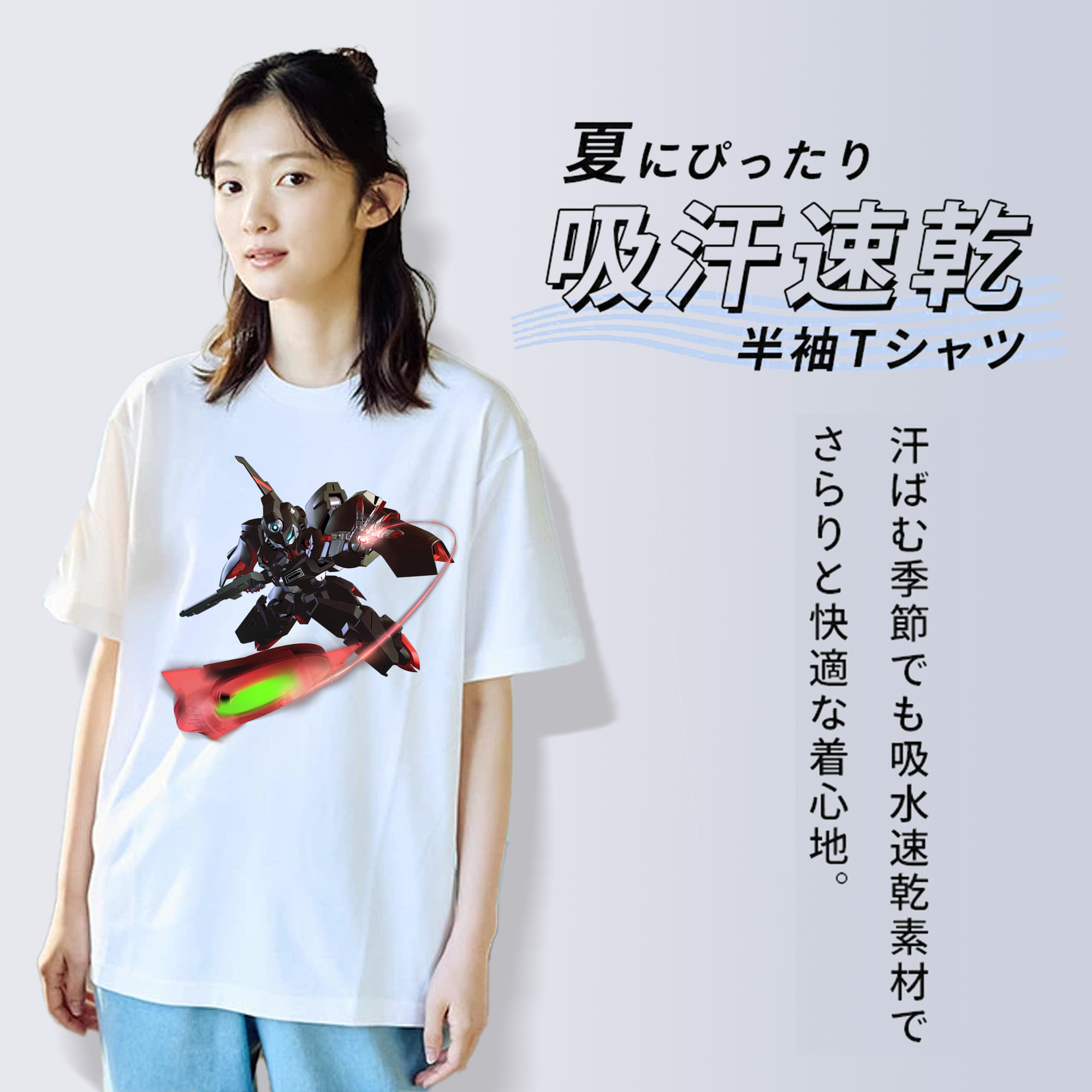 機動戦士ガンダム Mobile Suit Gundam レディースカジュアルプリントTシャツ（綿100％）