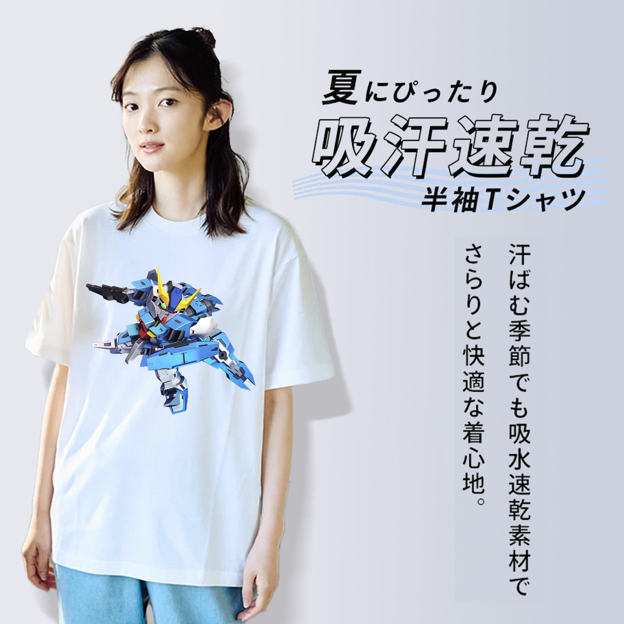 機動戦士ガンダム Mobile Suit Gundam レディースカジュアルプリントTシャツ（綿100％）