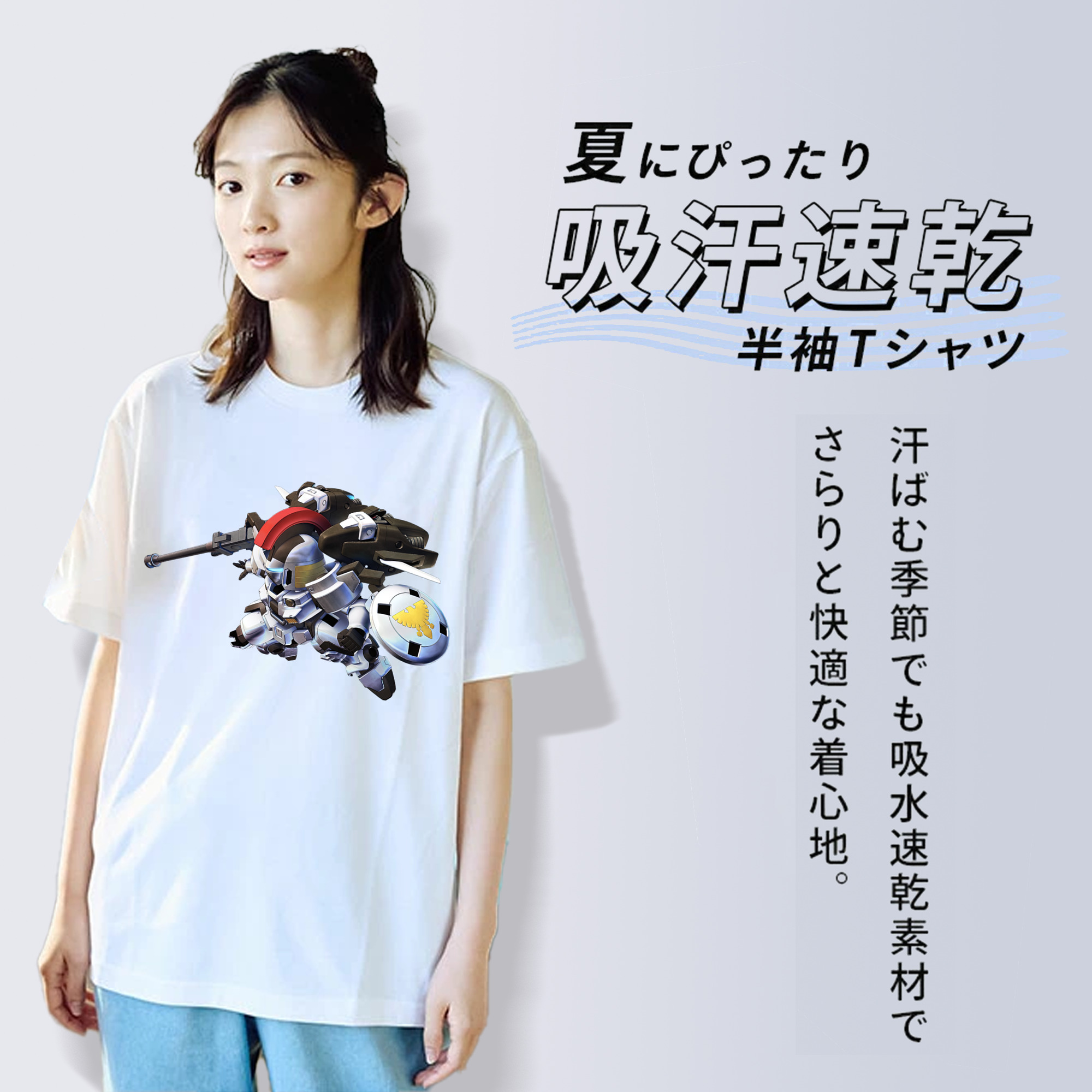 機動戦士ガンダム Mobile Suit Gundam レディースカジュアルプリントTシャツ（綿100％）