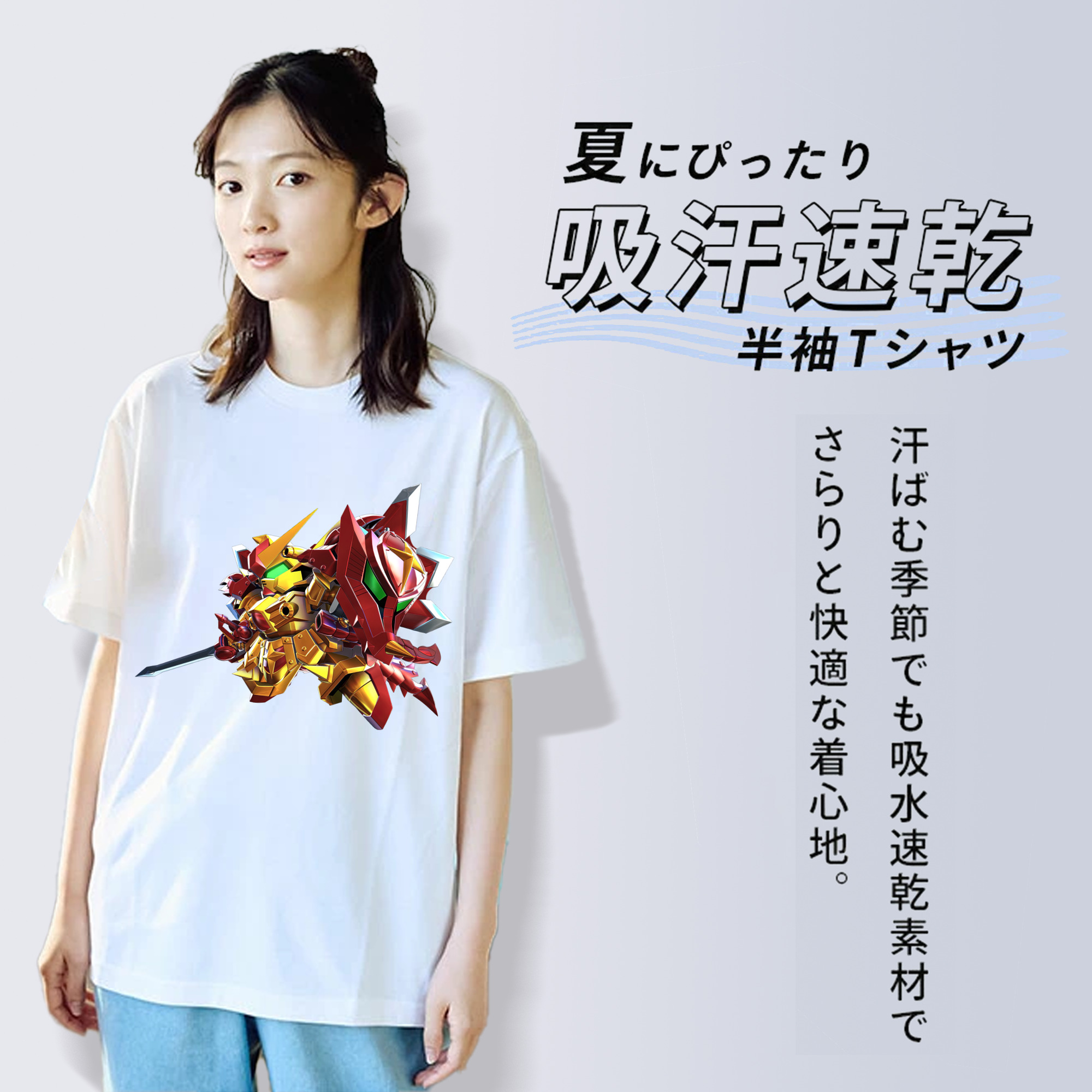 機動戦士ガンダム Mobile Suit Gundam レディースカジュアルプリントTシャツ（綿100％）