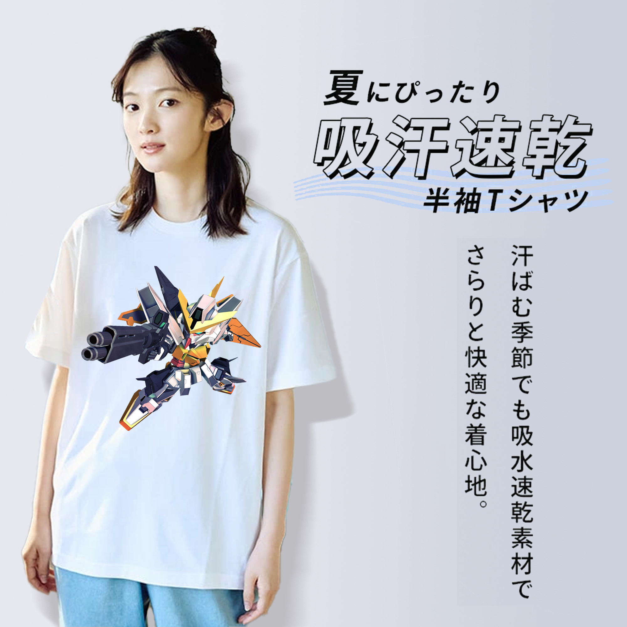 機動戦士ガンダム Mobile Suit Gundam レディースカジュアルプリントTシャツ（綿100％）