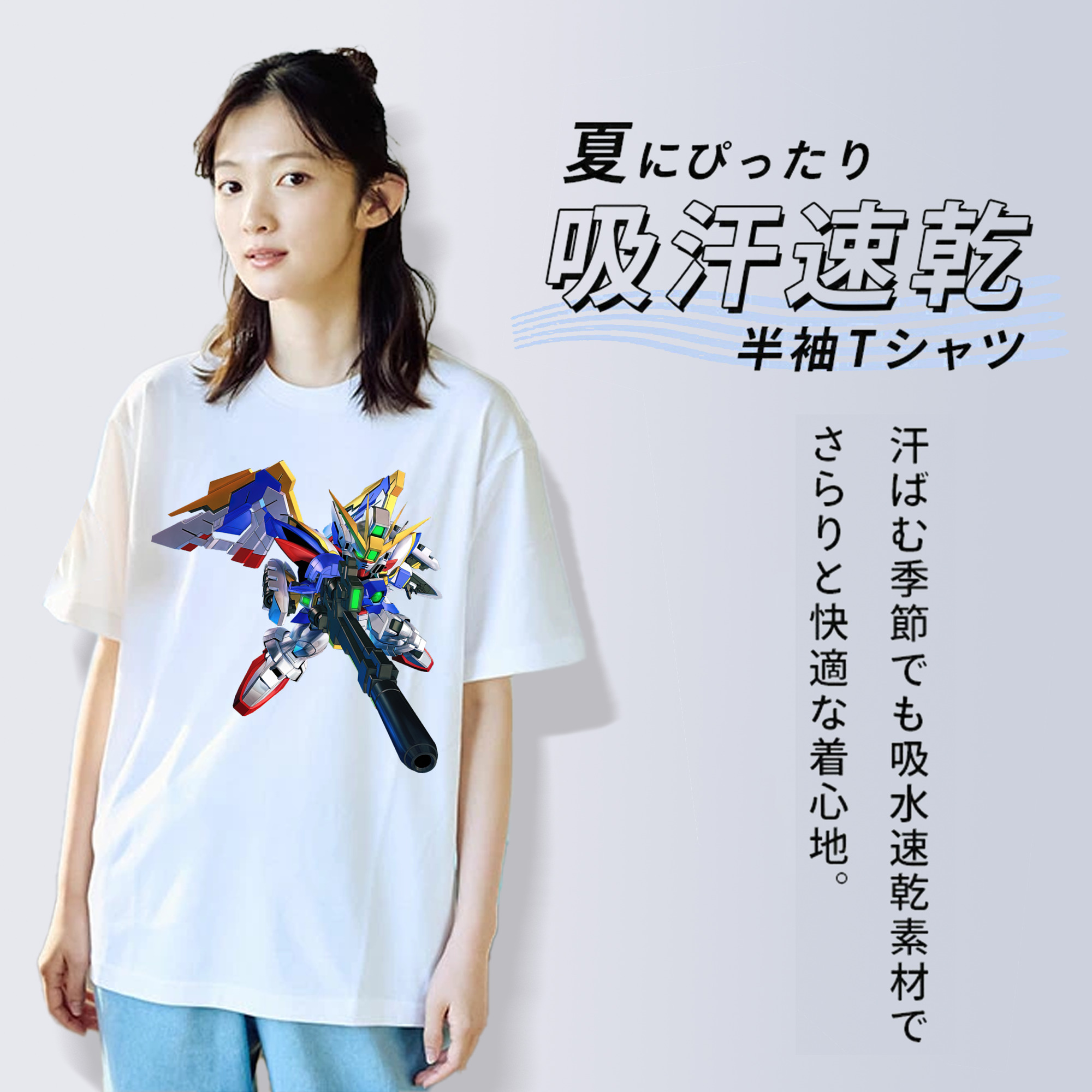 機動戦士ガンダム Mobile Suit Gundam レディースカジュアルプリントTシャツ（綿100％）
