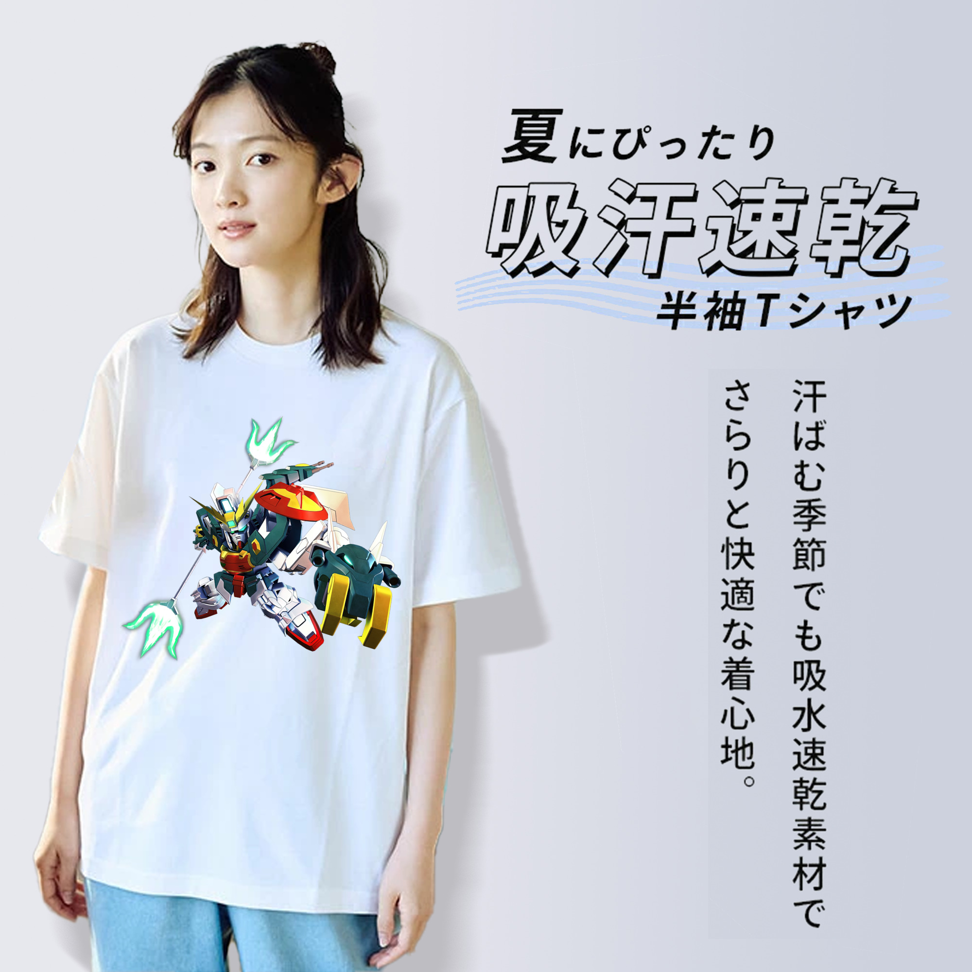 機動戦士ガンダム Mobile Suit Gundam レディースカジュアルプリントTシャツ（綿100％）