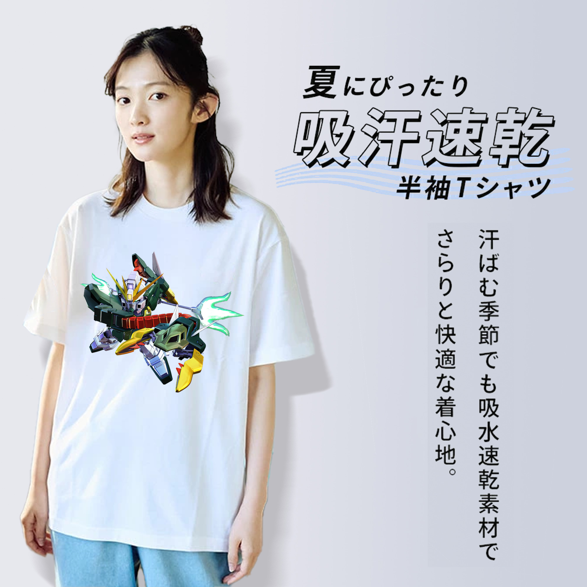 機動戦士ガンダム Mobile Suit Gundam レディースカジュアルプリントTシャツ（綿100％）