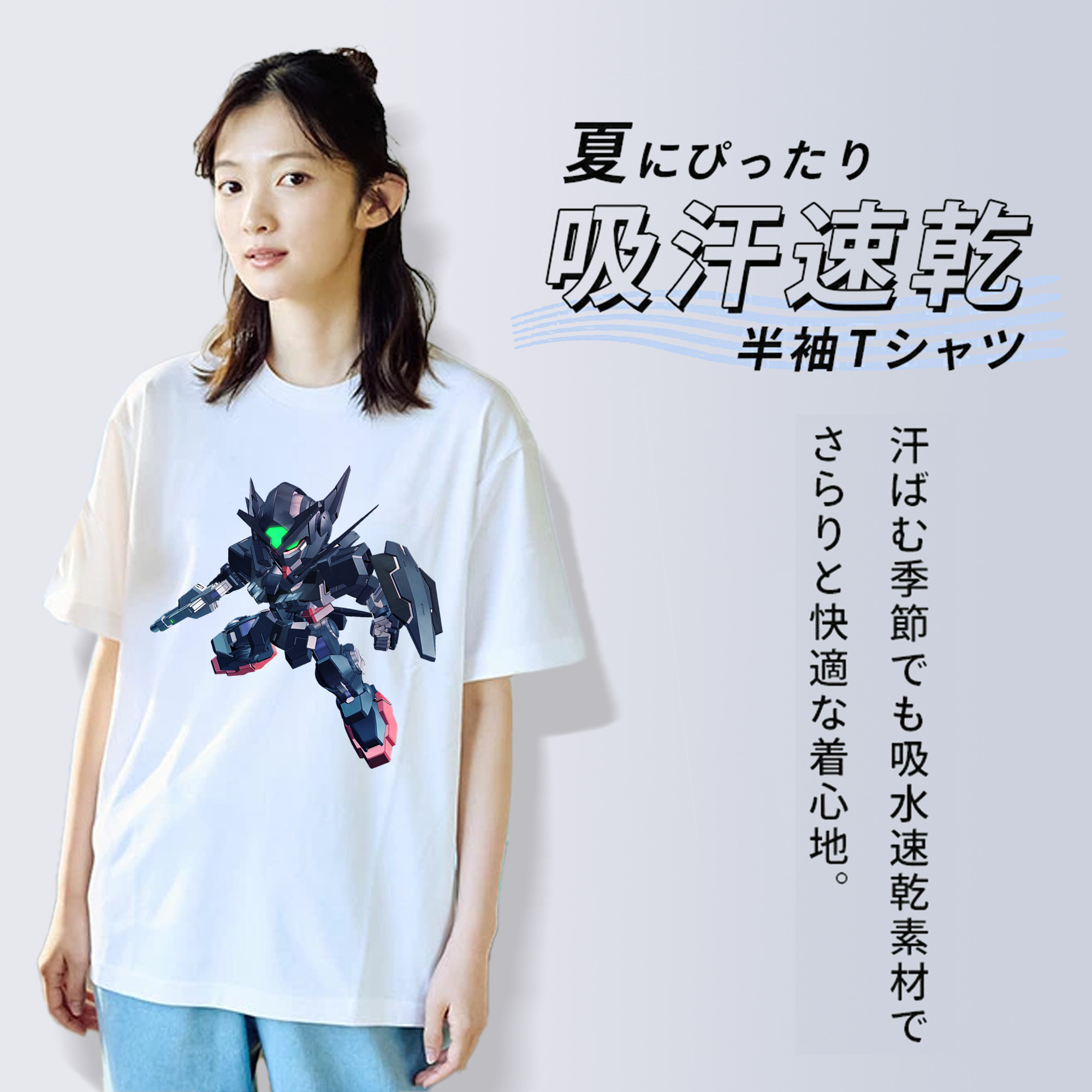機動戦士ガンダム Mobile Suit Gundam レディースカジュアルプリントTシャツ（綿100％）
