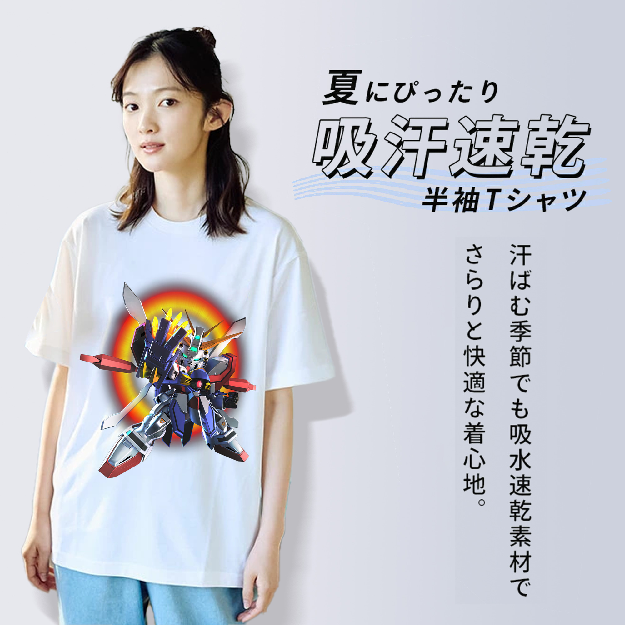 機動戦士ガンダム Mobile Suit Gundam レディースカジュアルプリントTシャツ（綿100％）