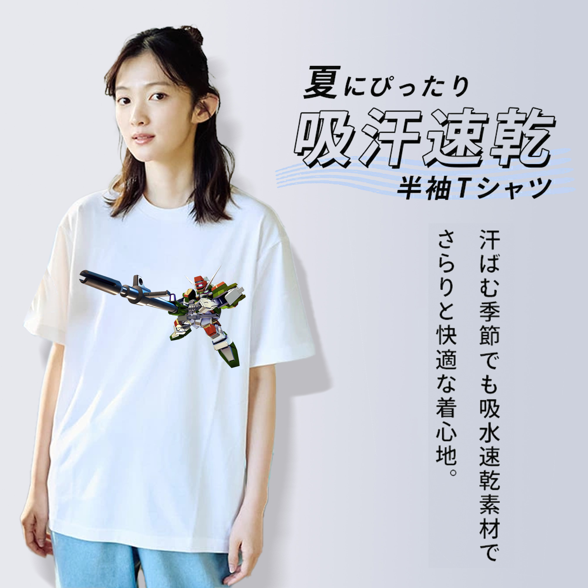 機動戦士ガンダム Mobile Suit Gundam レディースカジュアルプリントTシャツ（綿100％）