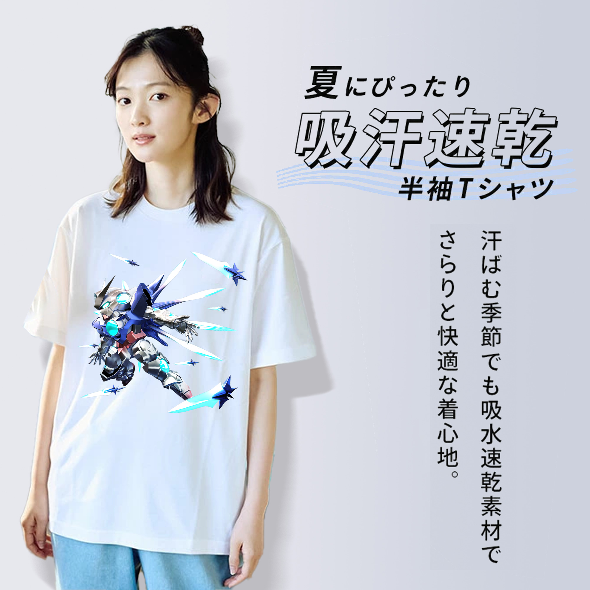 機動戦士ガンダム Mobile Suit Gundam レディースカジュアルプリントTシャツ（綿100％）