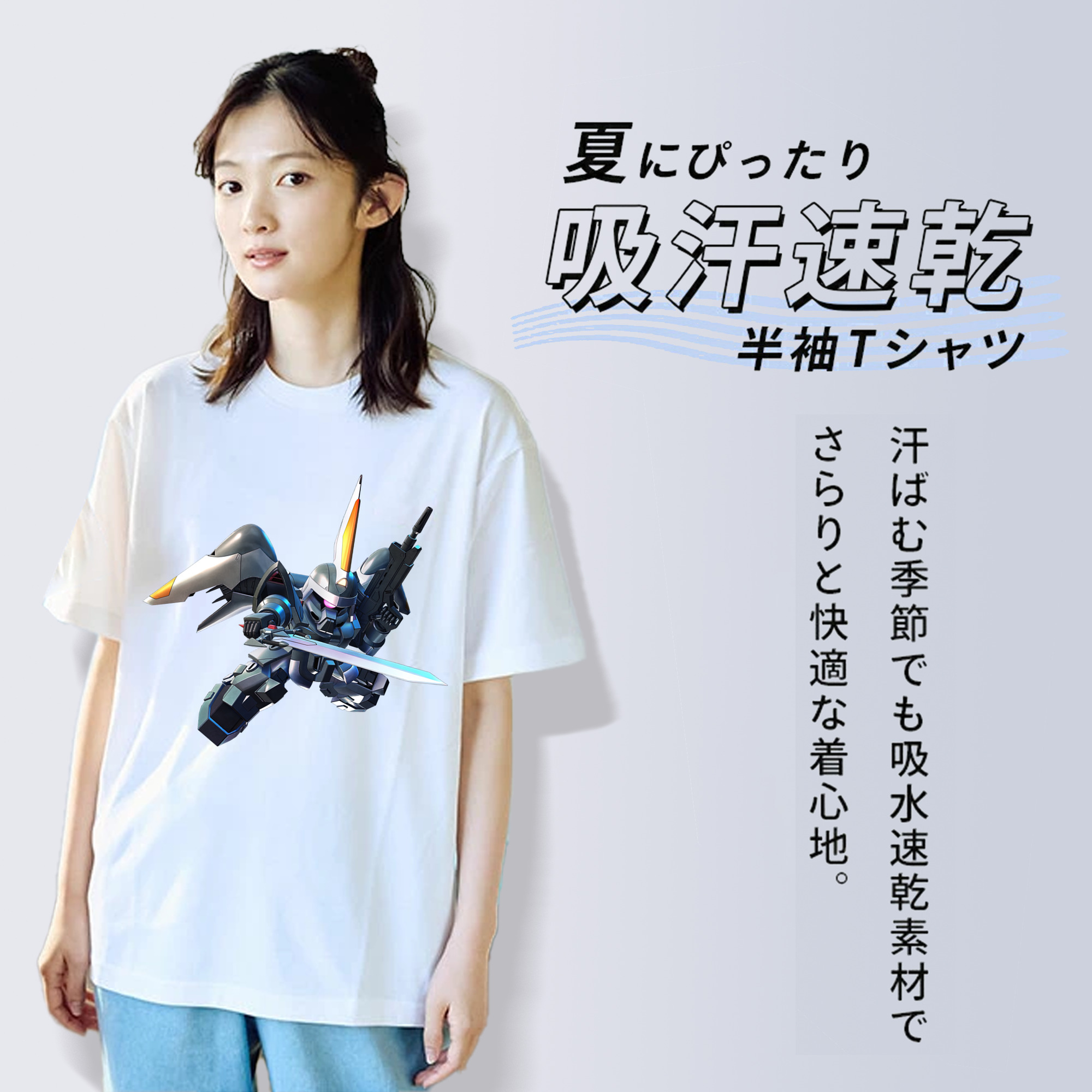 機動戦士ガンダム Mobile Suit Gundam レディースカジュアルプリントTシャツ（綿100％）