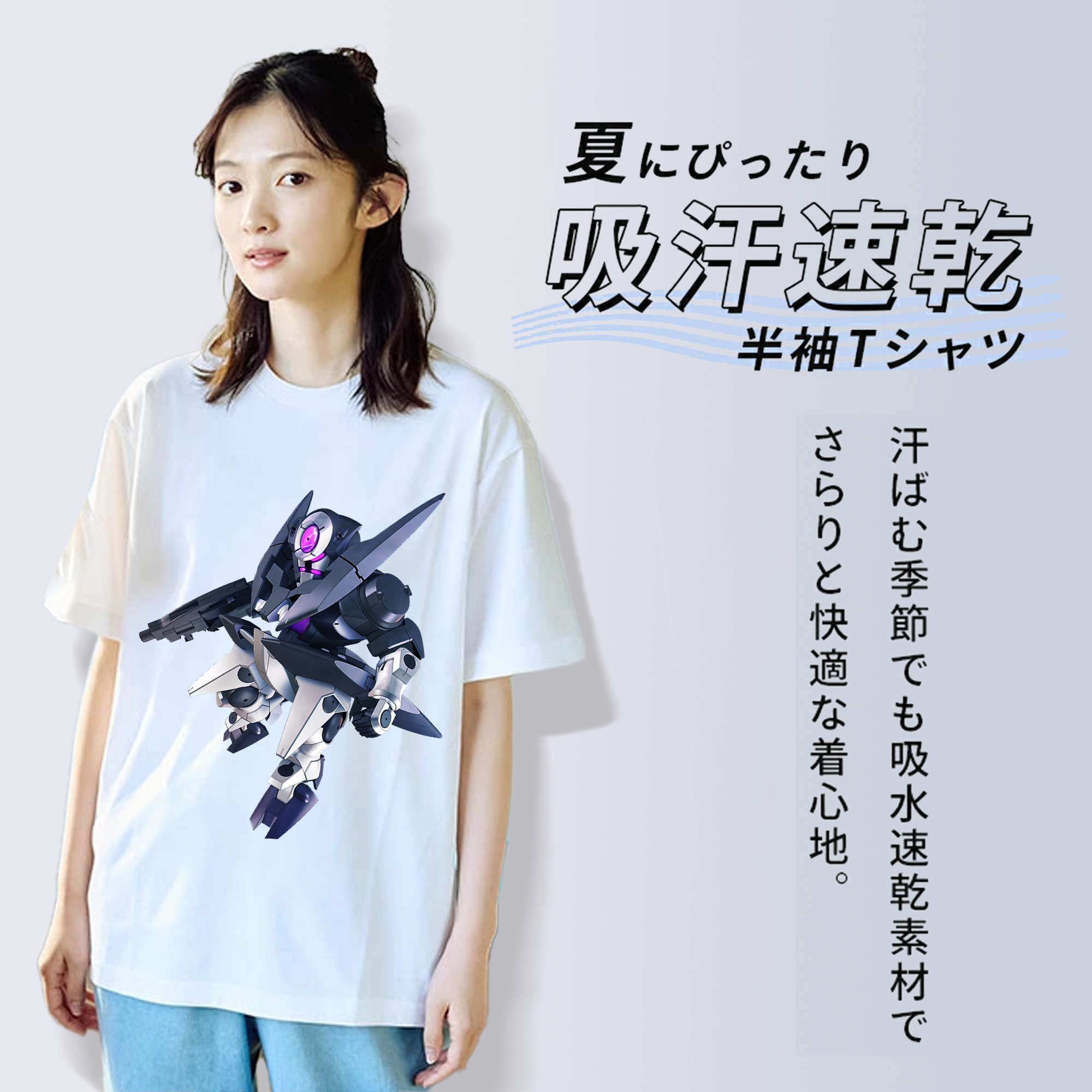 機動戦士ガンダム Mobile Suit Gundam レディースカジュアルプリントTシャツ（綿100％）