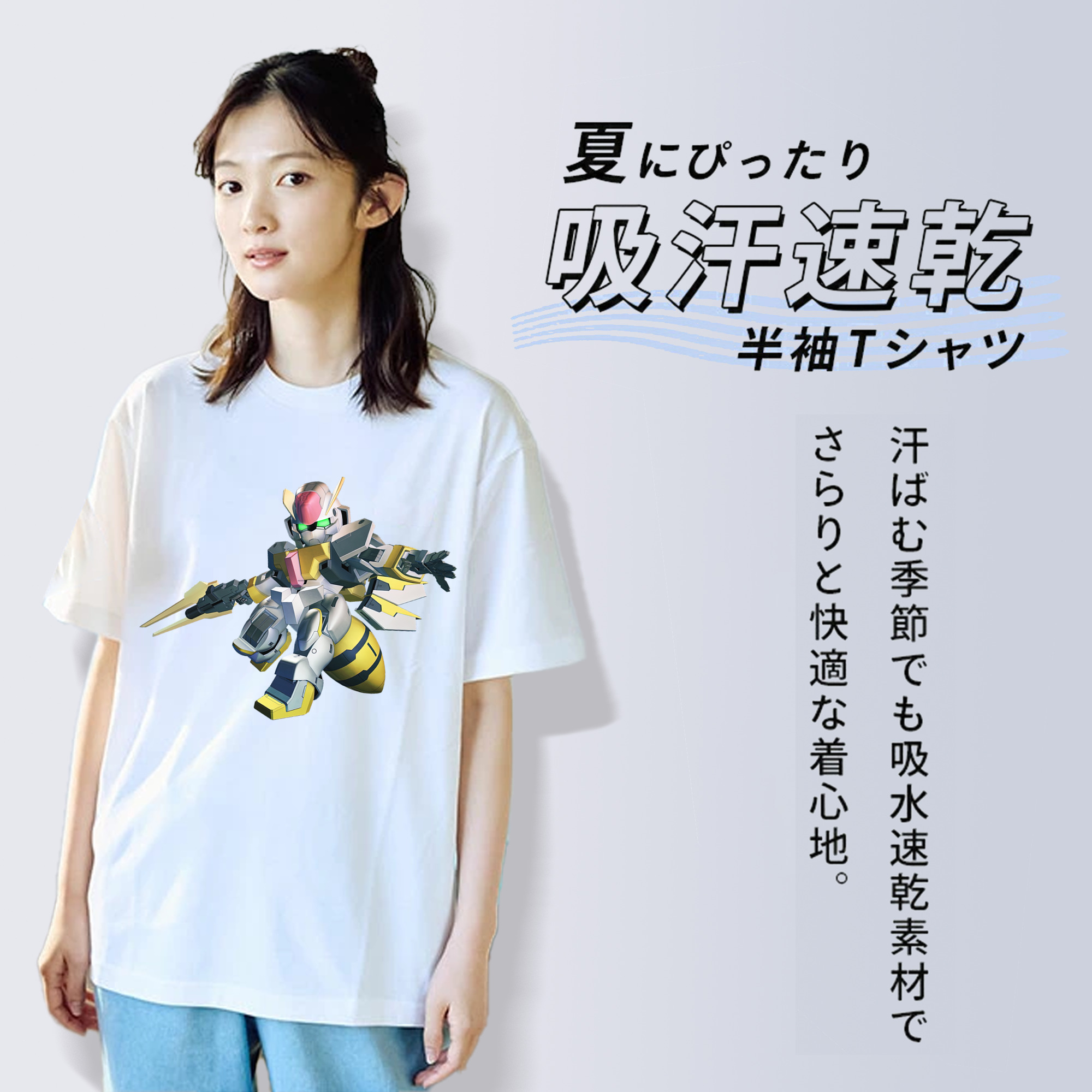 機動戦士ガンダム Mobile Suit Gundam レディースカジュアルプリントTシャツ（綿100％）