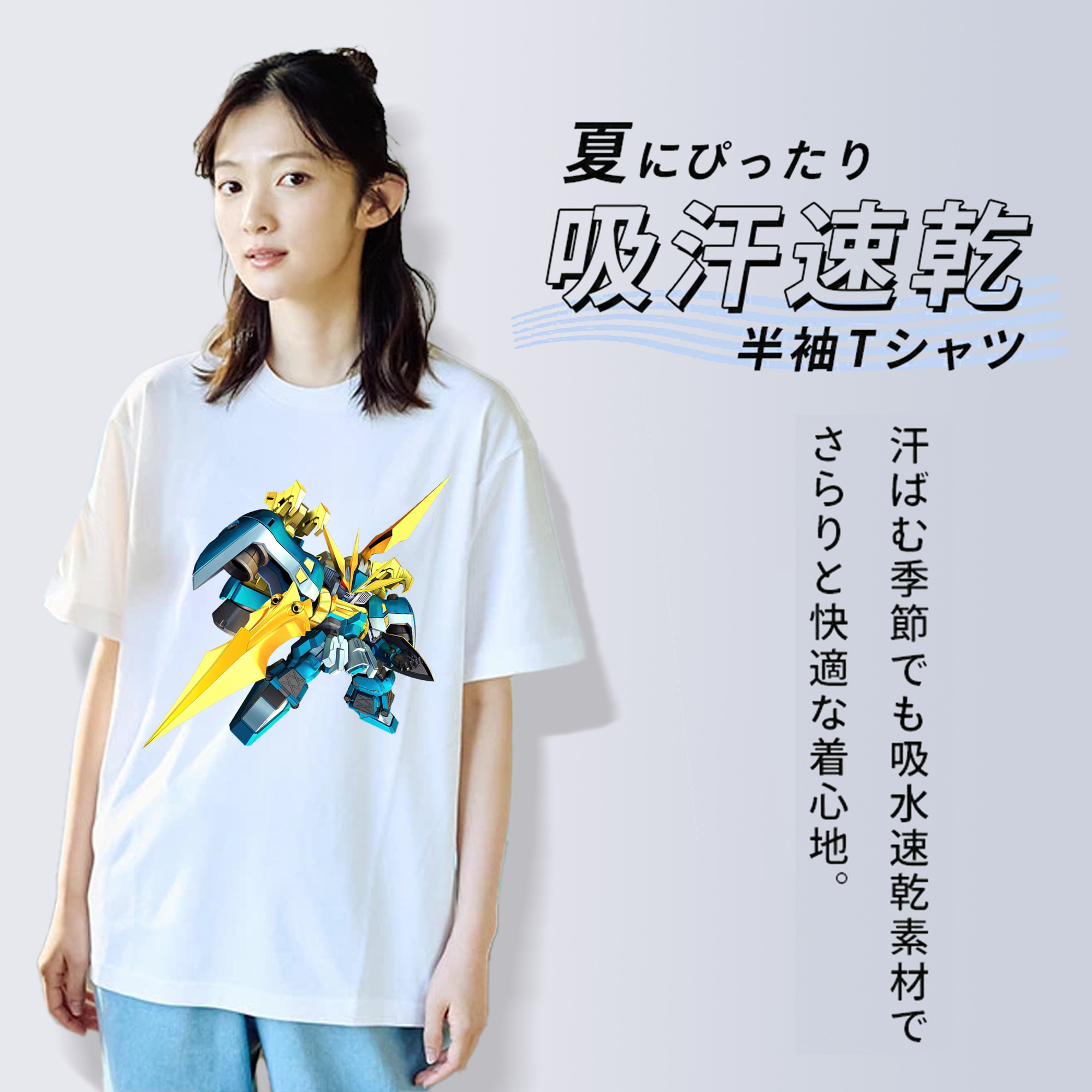 機動戦士ガンダム Mobile Suit Gundam レディースカジュアルプリントTシャツ（綿100％）