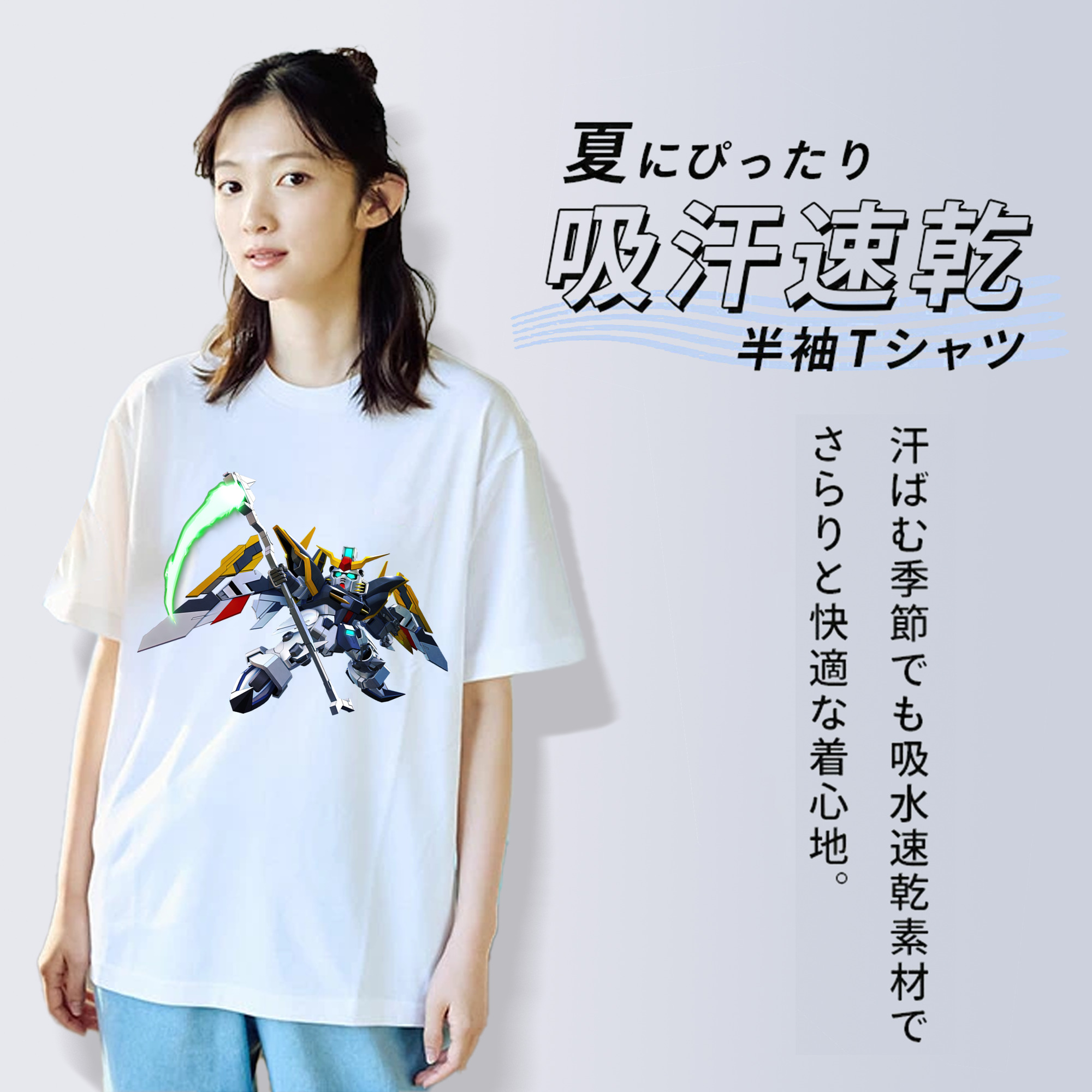機動戦士ガンダム Mobile Suit Gundam レディースカジュアルプリントTシャツ（綿100％）