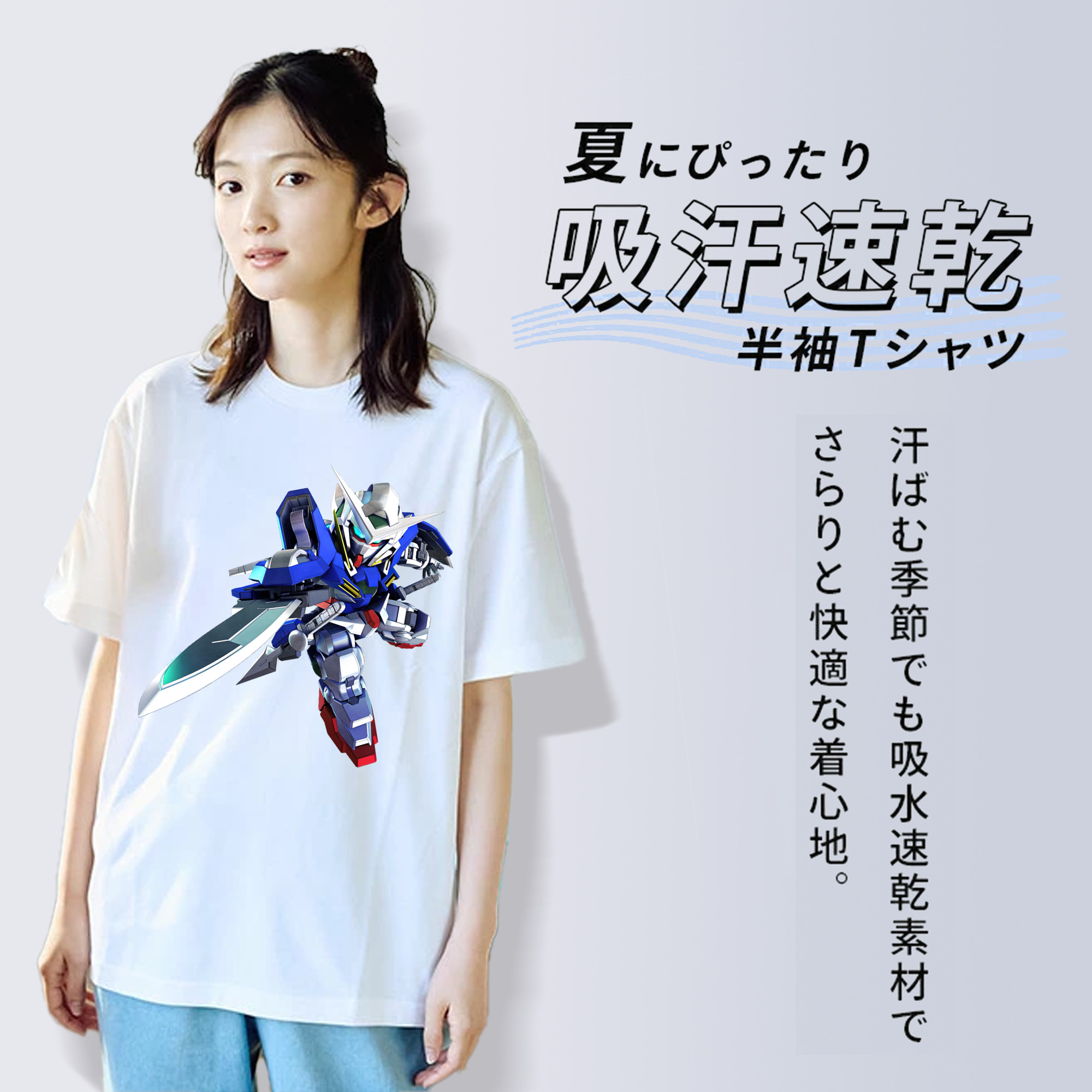 機動戦士ガンダム Mobile Suit Gundam レディースカジュアルプリントTシャツ（綿100％）