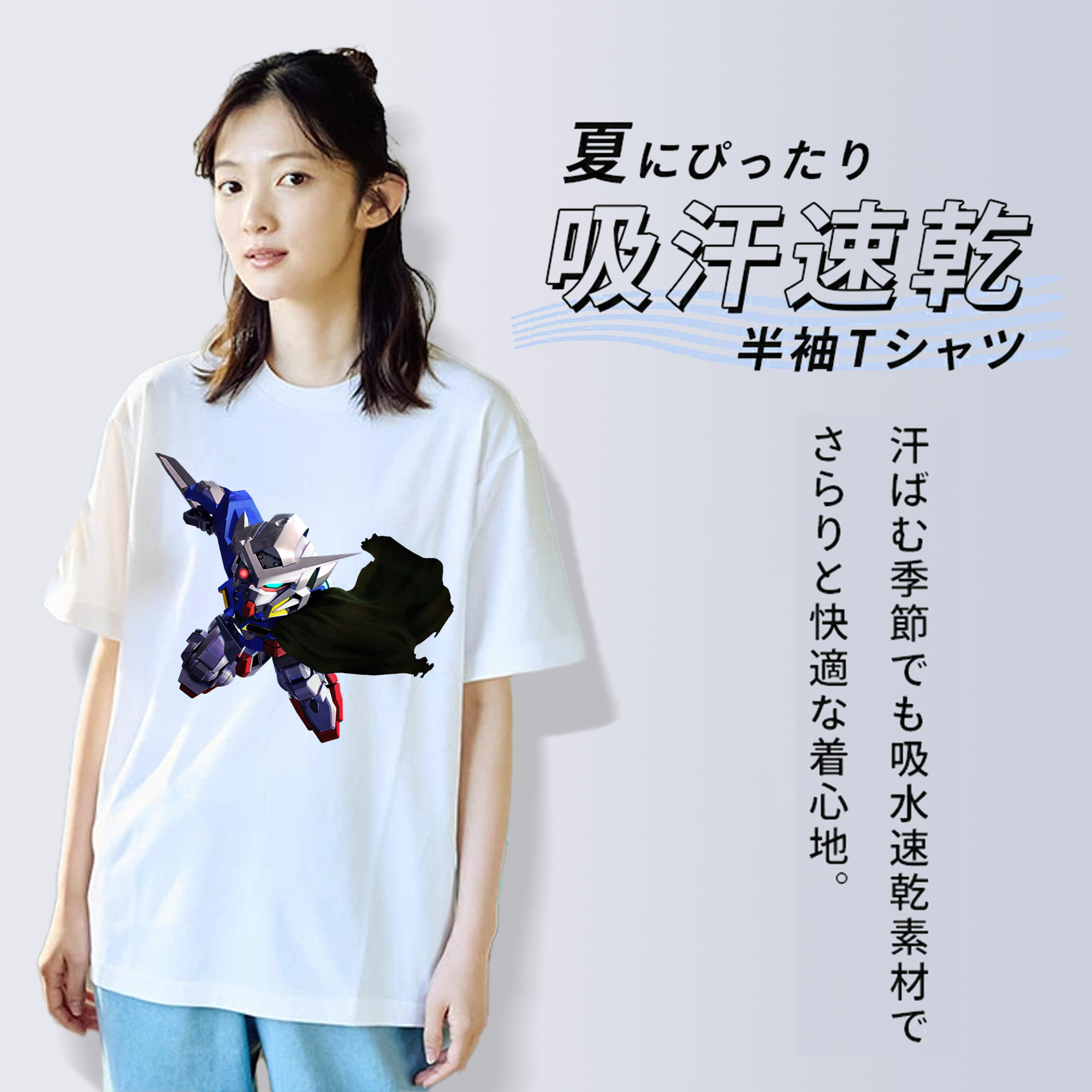 機動戦士ガンダム Mobile Suit Gundam レディースカジュアルプリントTシャツ（綿100％）