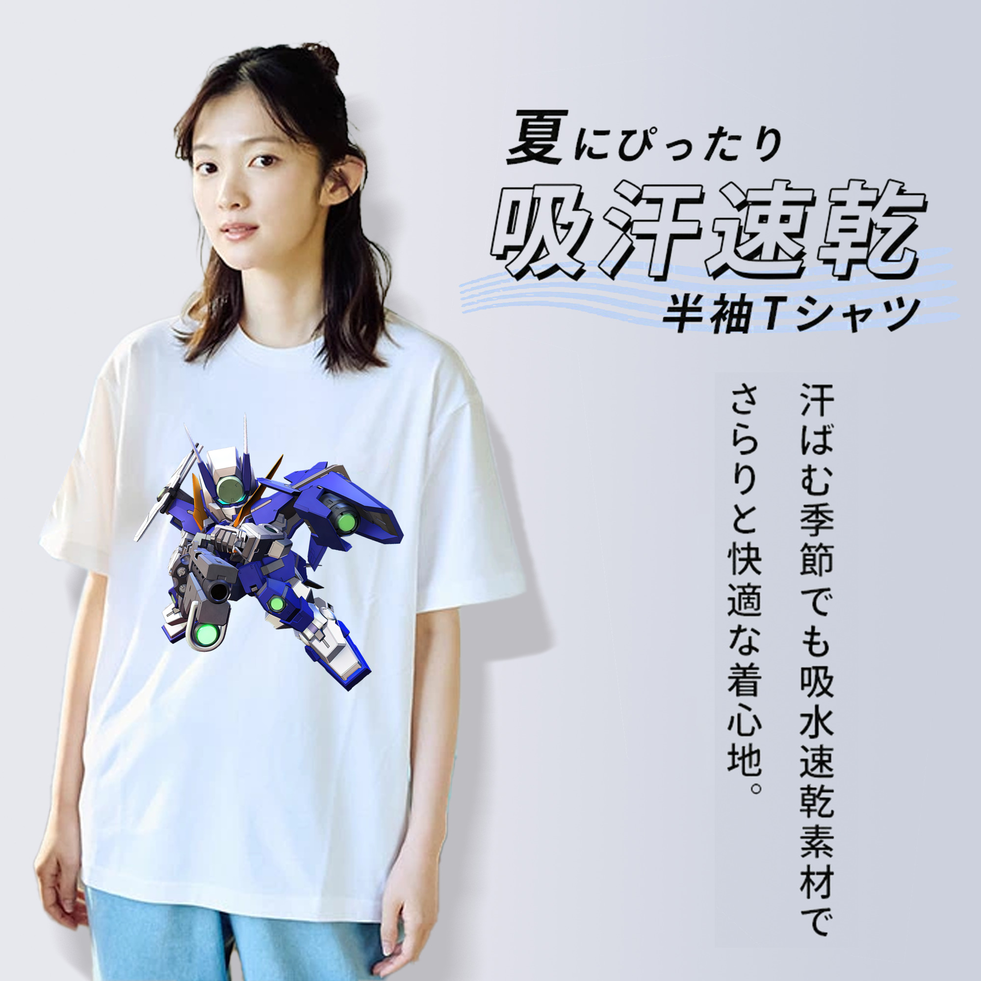 機動戦士ガンダム Mobile Suit Gundam レディースカジュアルプリントTシャツ（綿100％）