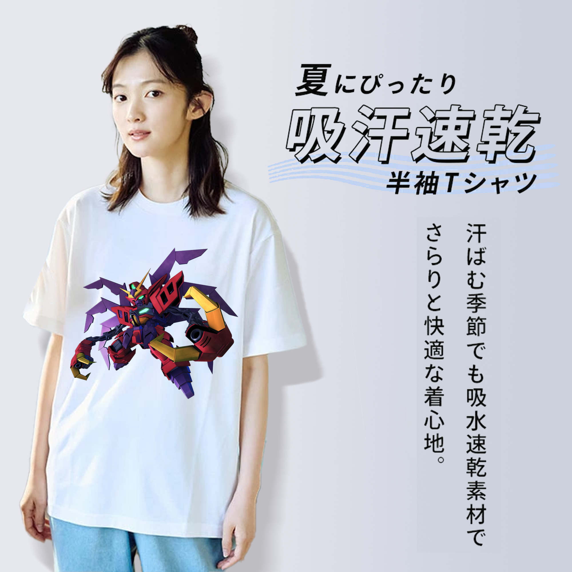 機動戦士ガンダム Mobile Suit Gundam レディースカジュアルプリントTシャツ（綿100％）