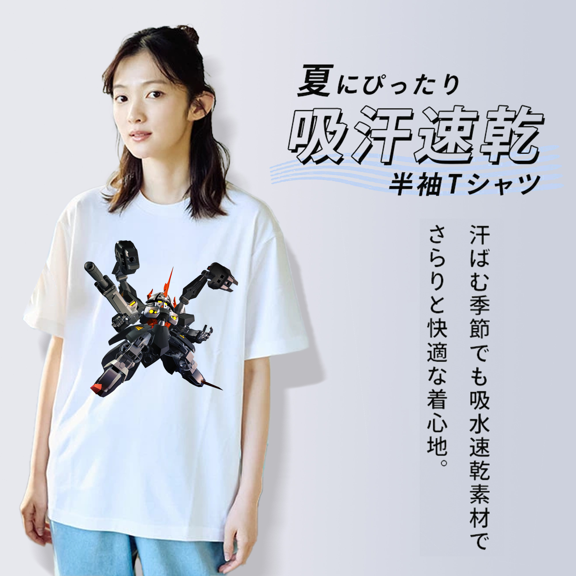 機動戦士ガンダム Mobile Suit Gundam レディースカジュアルプリントTシャツ（綿100％）