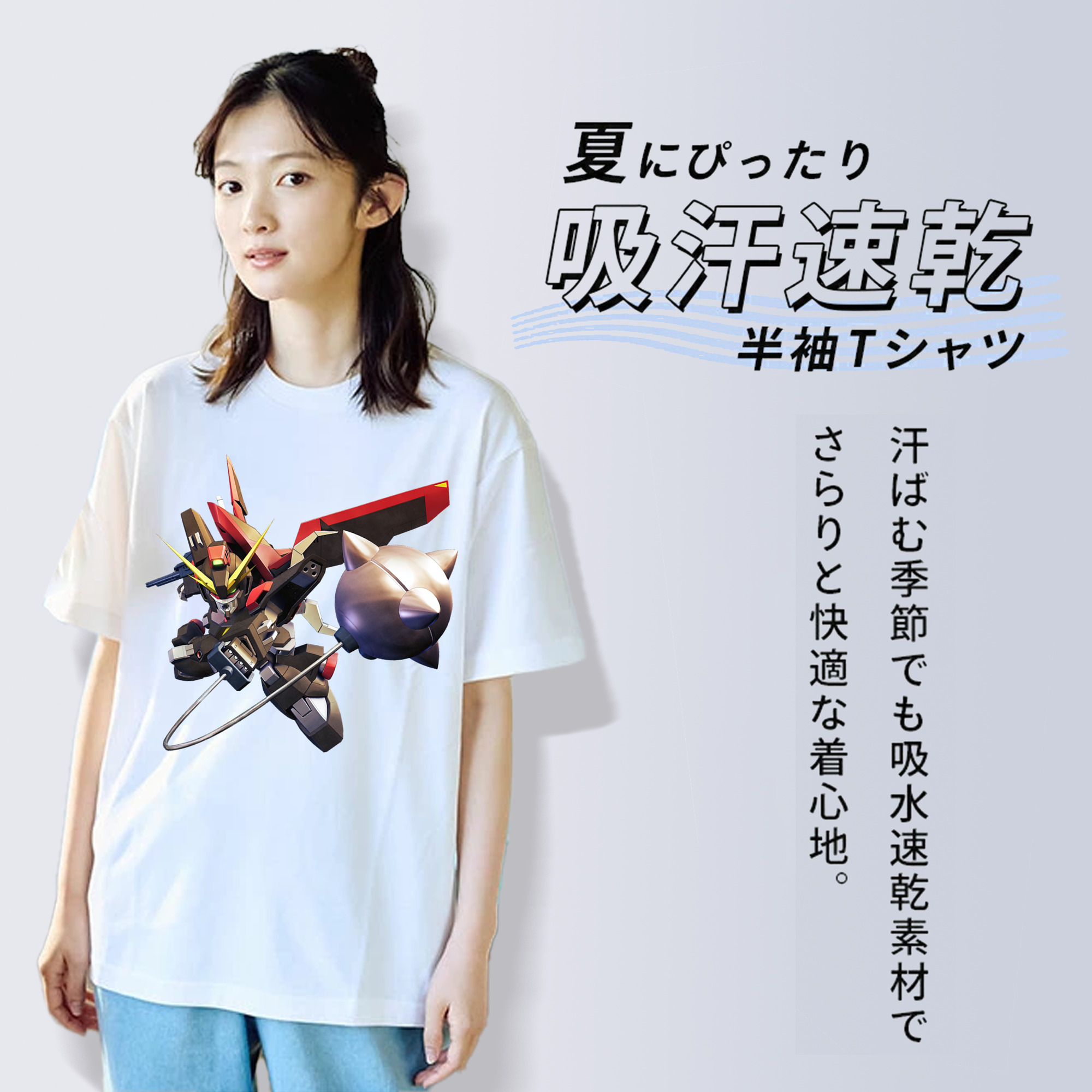 機動戦士ガンダム Mobile Suit Gundam レディースカジュアルプリントTシャツ（綿100％）