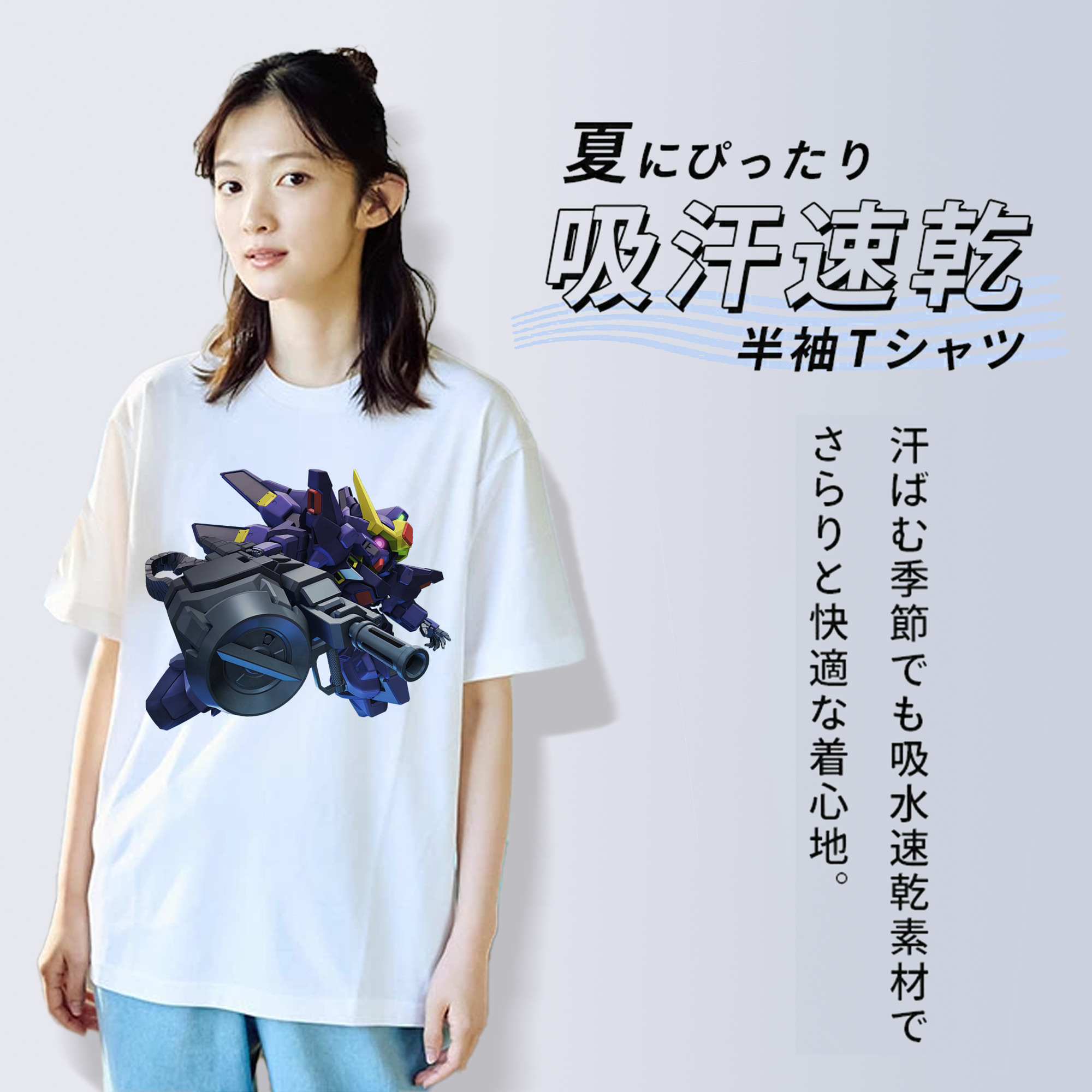 機動戦士ガンダム Mobile Suit Gundam レディースカジュアルプリントTシャツ（綿100％）