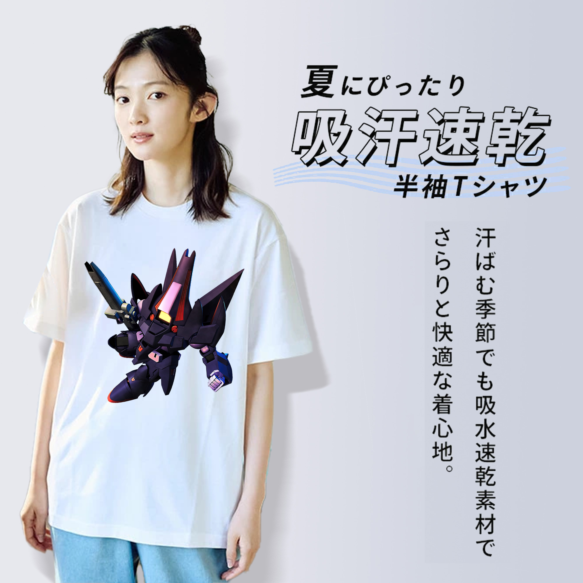機動戦士ガンダム Mobile Suit Gundam レディースカジュアルプリントTシャツ（綿100％）