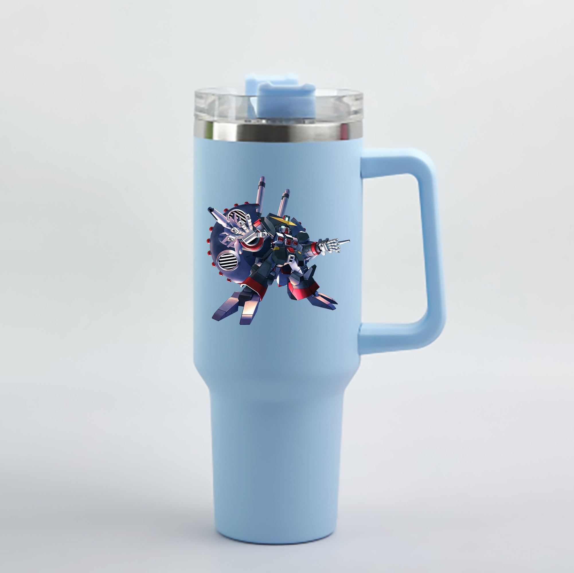 （画像用） 機動戦士ガンダム Mobile Suit Gundam 1200mL車用タンブラー - クリスタルステッカー（プラスチックストロー付き）