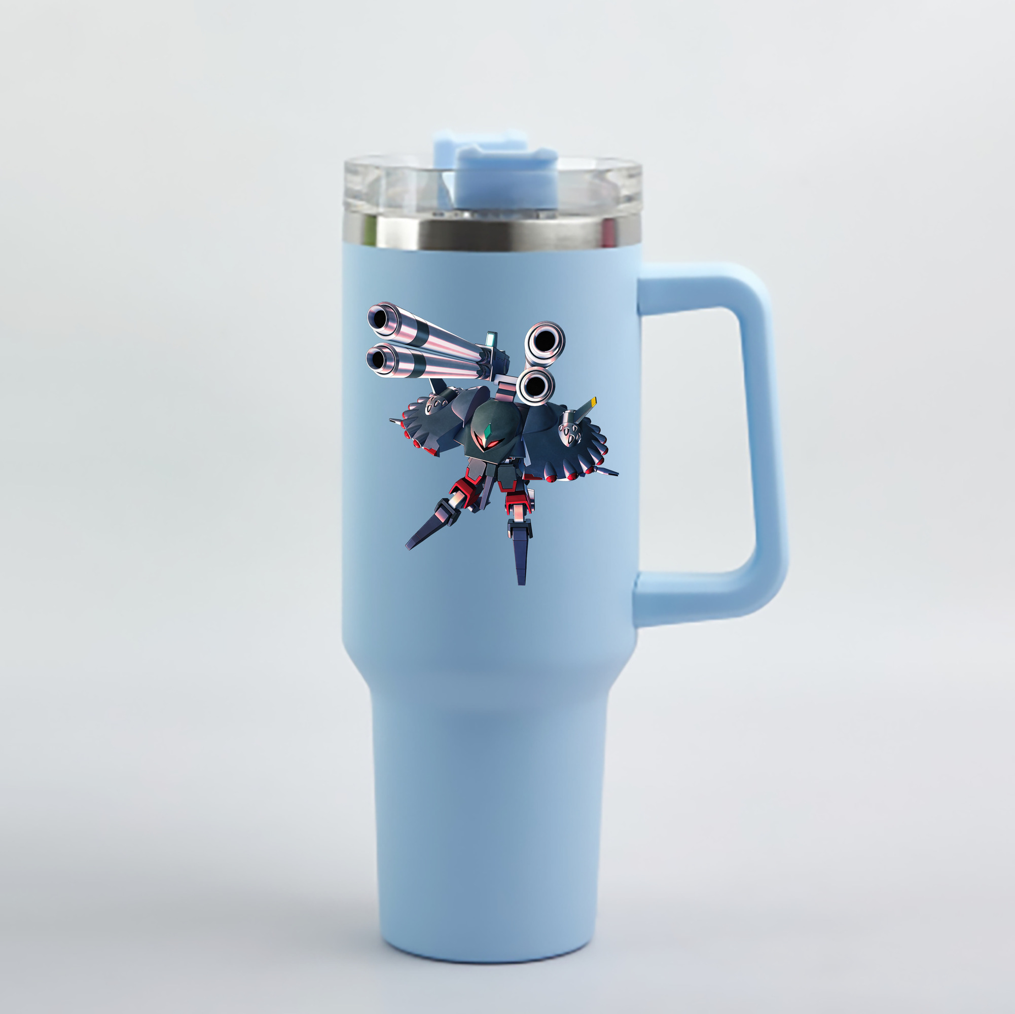 （画像用） 機動戦士ガンダム Mobile Suit Gundam 1200mL車用タンブラー - クリスタルステッカー（プラスチックストロー付き）