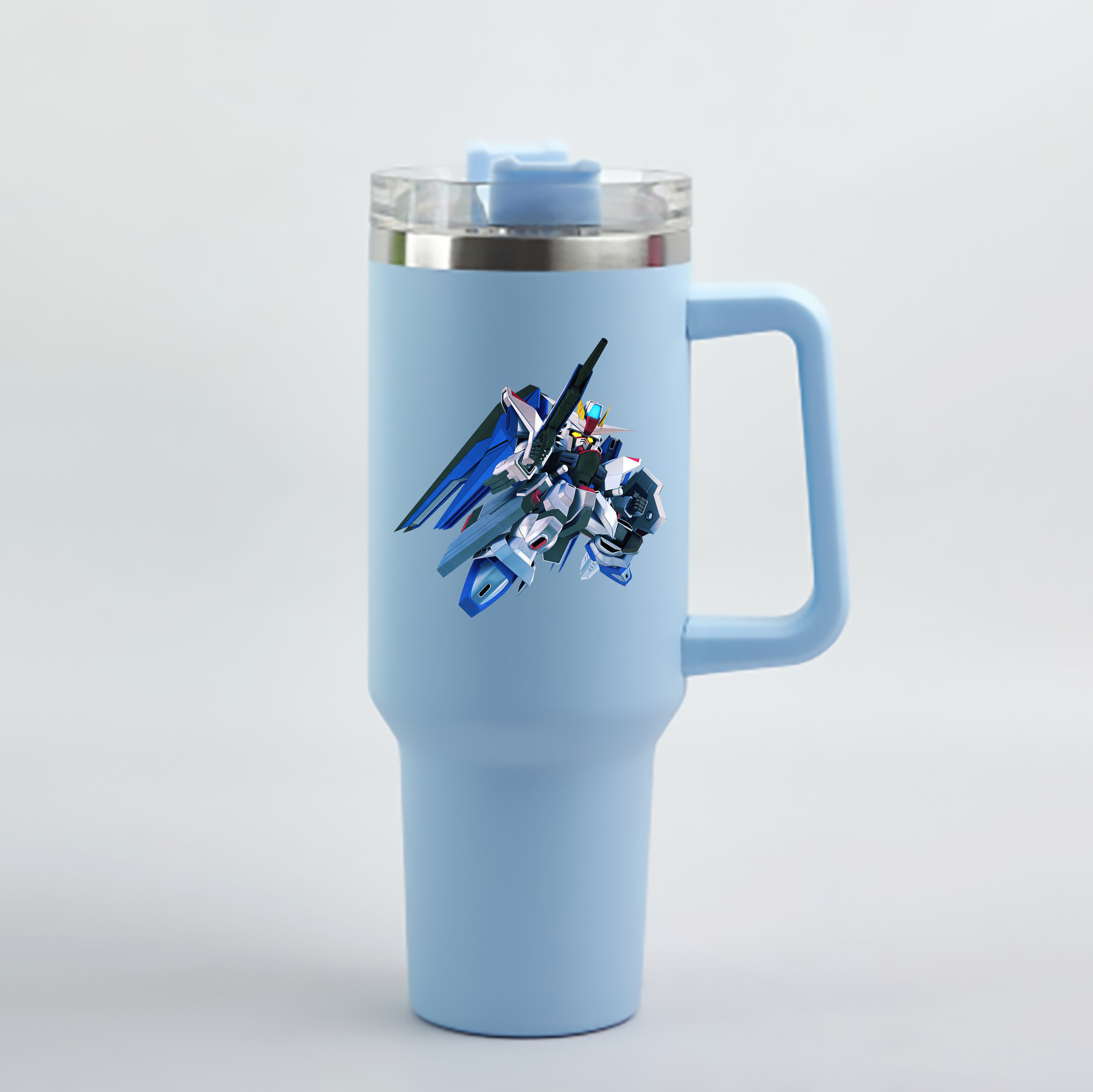 （画像用） 機動戦士ガンダム Mobile Suit Gundam 1200mL車用タンブラー - クリスタルステッカー（プラスチックストロー付き）