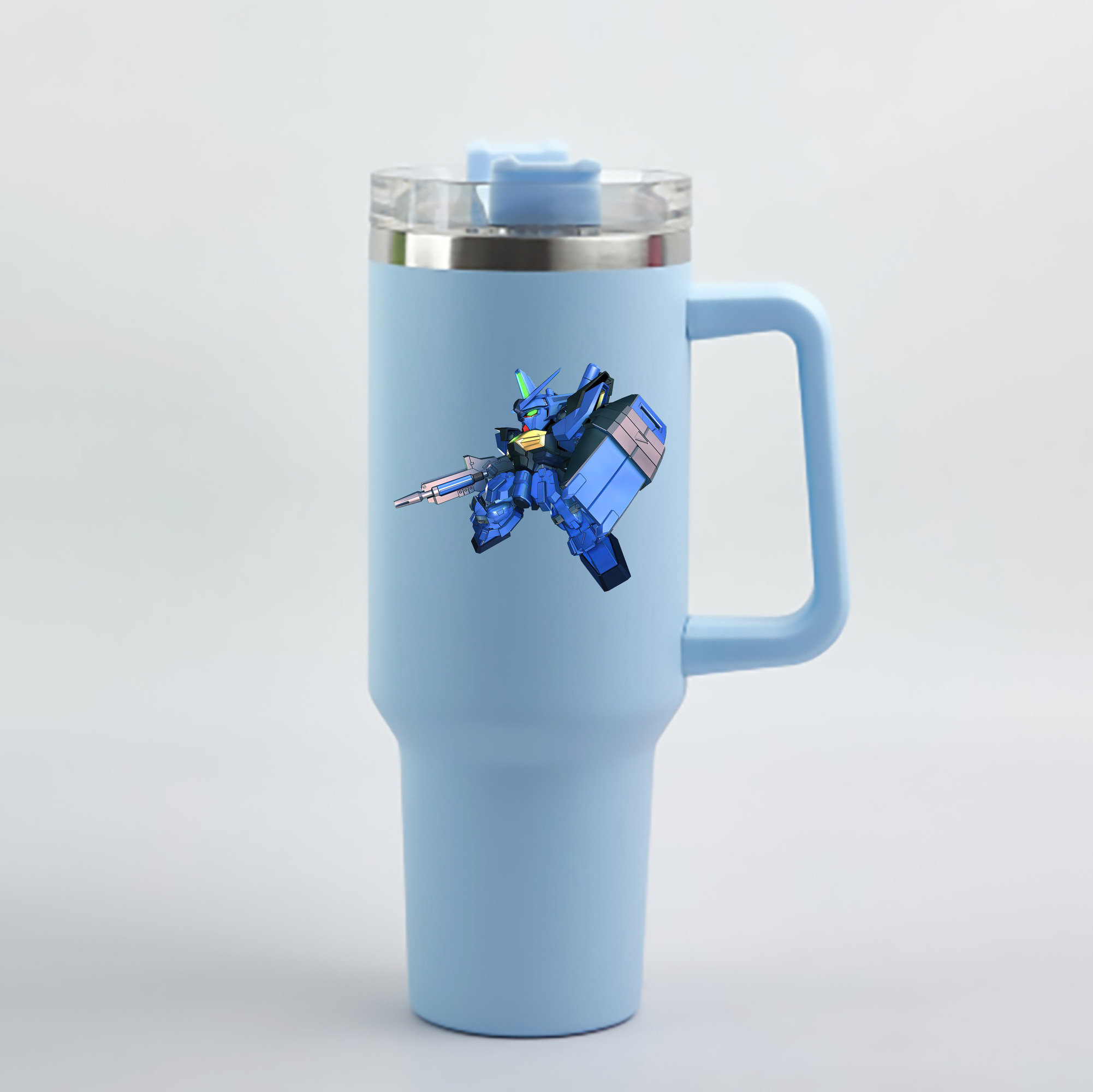 （画像用） 機動戦士ガンダム Mobile Suit Gundam 1200mL車用タンブラー - クリスタルステッカー（プラスチックストロー付き）