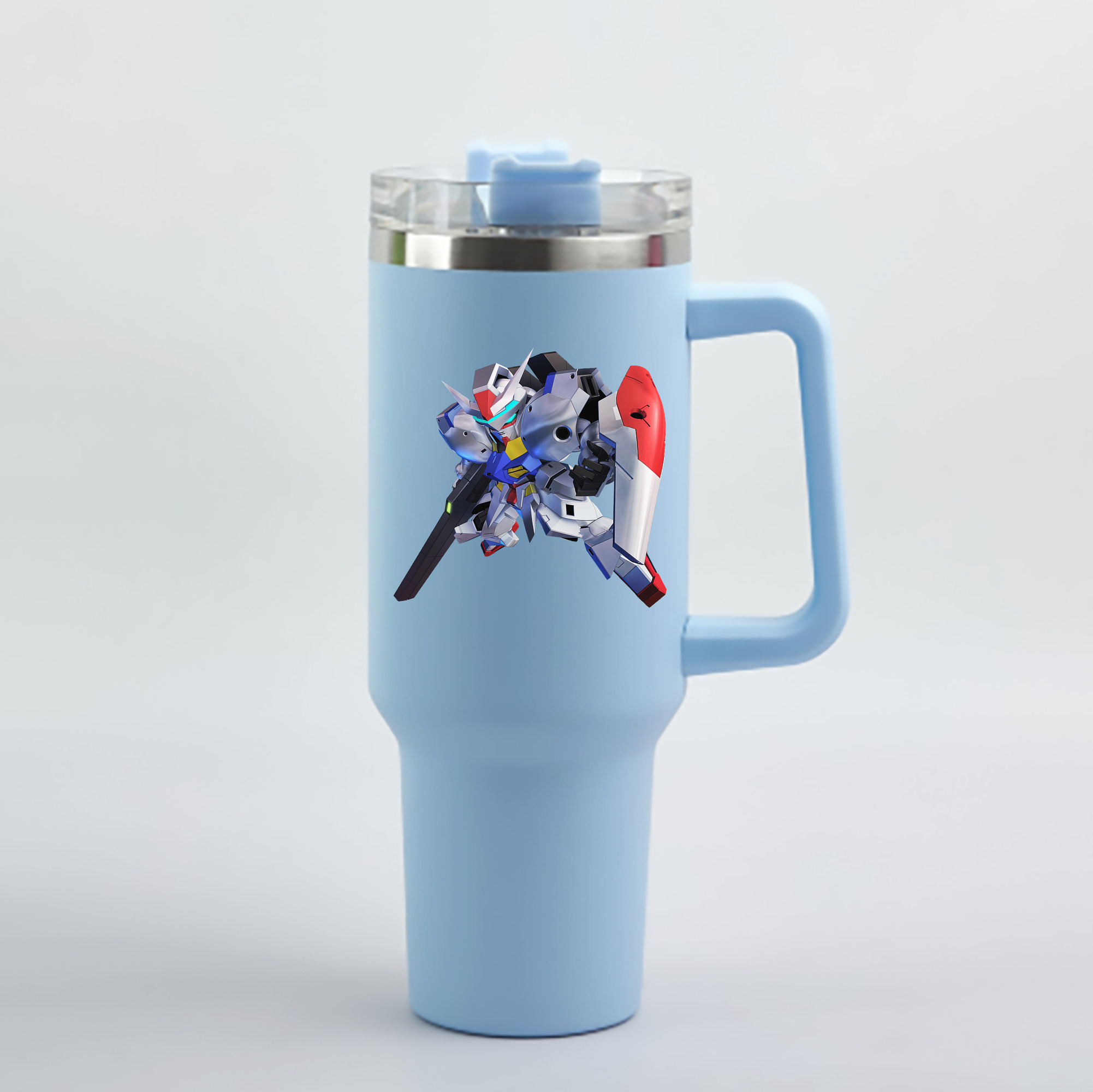 （画像用） 機動戦士ガンダム Mobile Suit Gundam 1200mL車用タンブラー - クリスタルステッカー（プラスチックストロー付き）