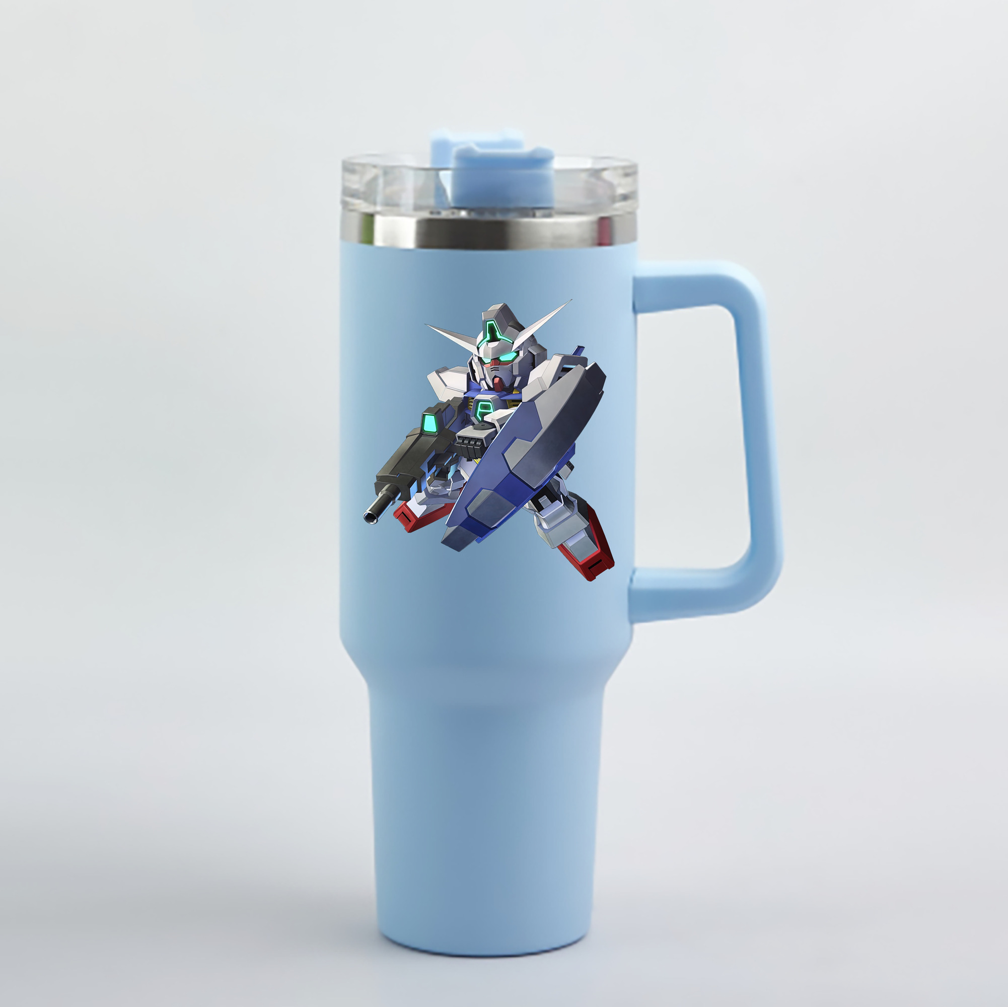 （画像用） 機動戦士ガンダム Mobile Suit Gundam 1200mL車用タンブラー - クリスタルステッカー（プラスチックストロー付き）